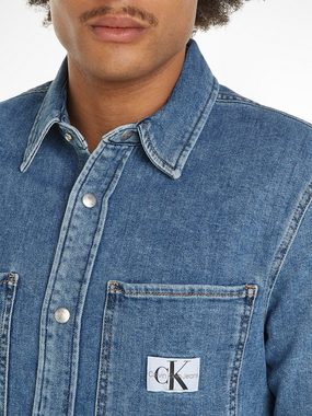 Calvin Klein Jeans Jeanshemd LINEAR SLIM DENIM SHIRT mit Calvin Klein Logo-Badge