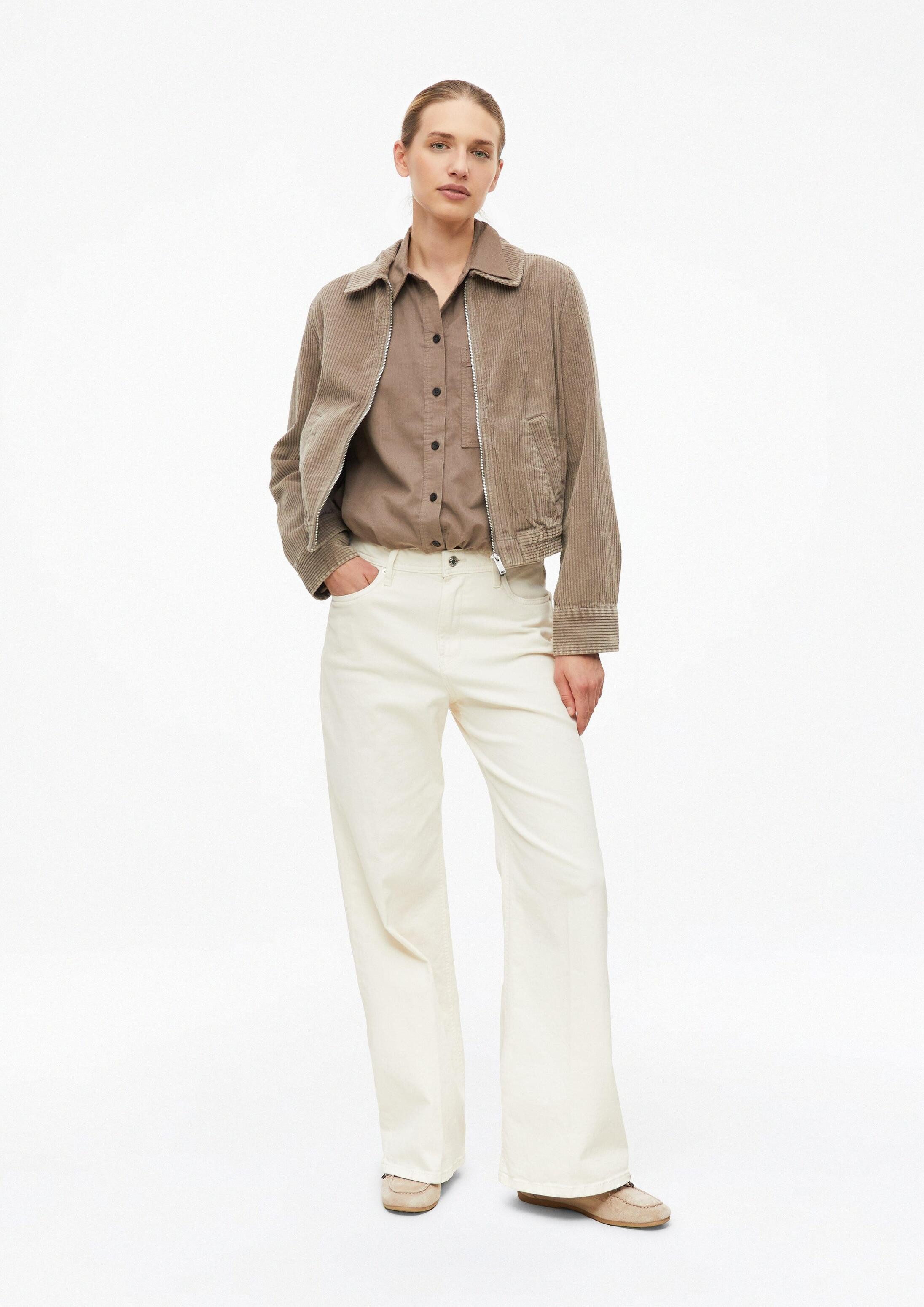 s.Oliver Langarmbluse Bluse Feincord-Bluse mit Ballon-Saum – Bild 5 von 5