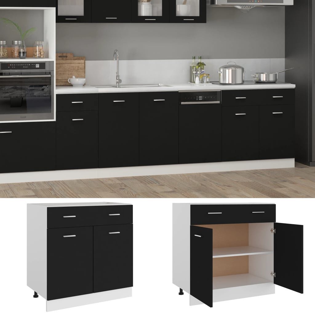 DOTMALL Auszugsunterschrank Schubunterschrank Schwarz 80x46x81,5 cm günstig online kaufen