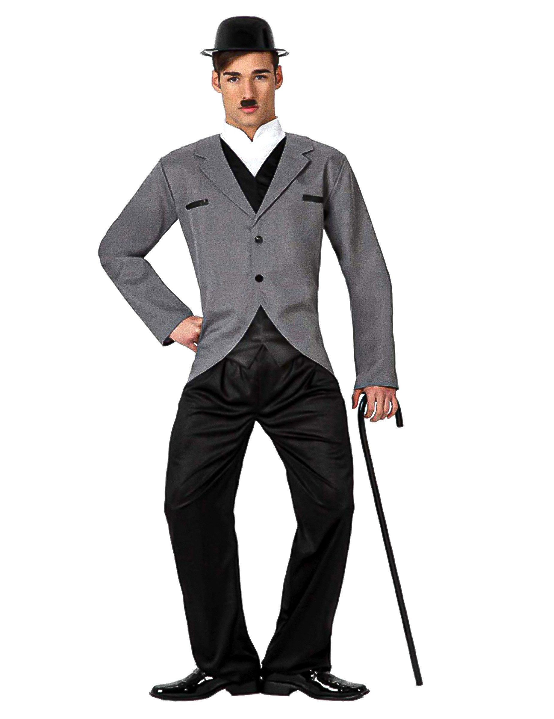 Kostüm Slapstick-Künstler - Kostüm für Herren grau-schwarz
