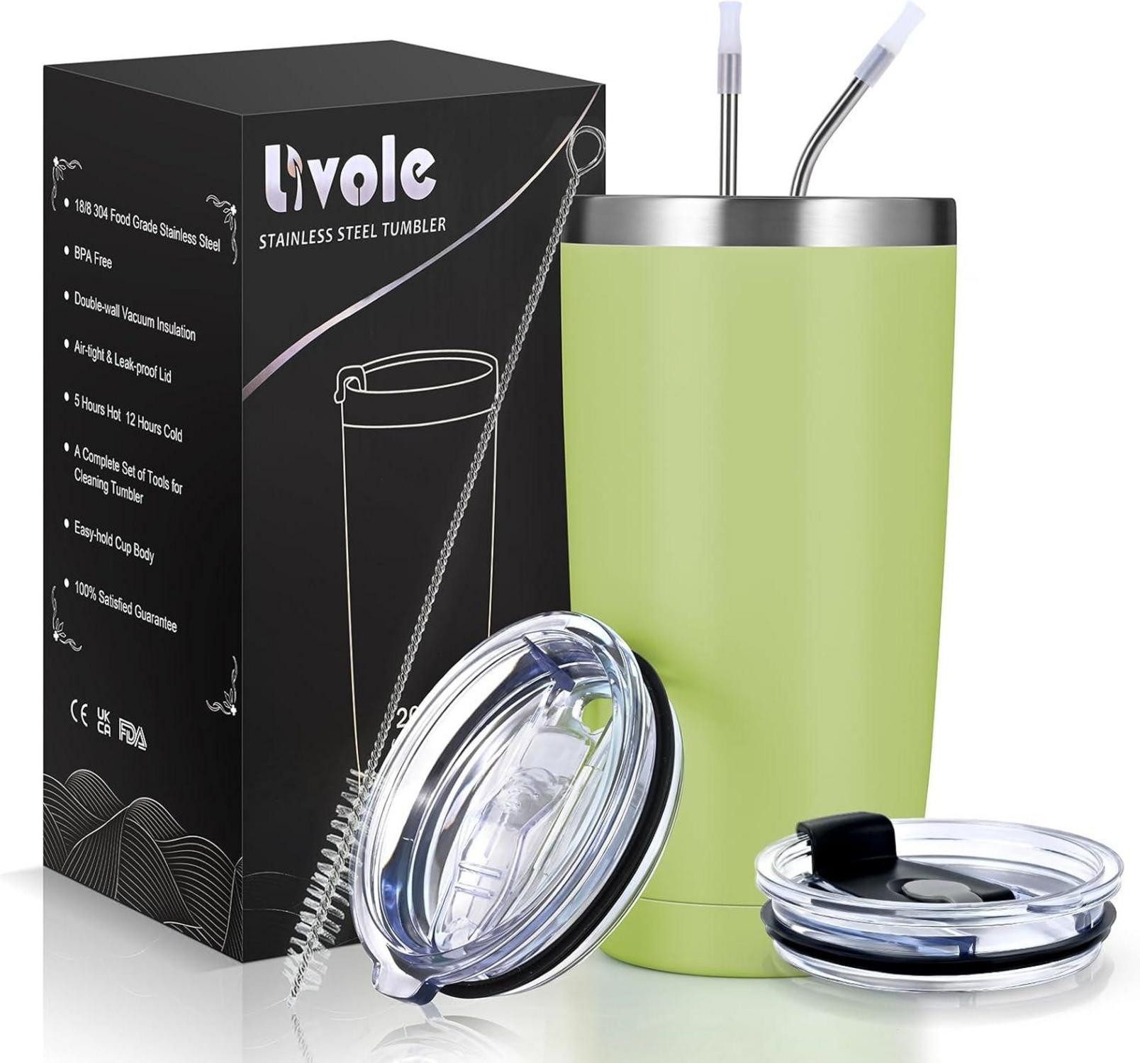 Thermobecher Thermobecher 600ml Kaffee to go 20oz Isolierter Trinkbecher mit Henkel
