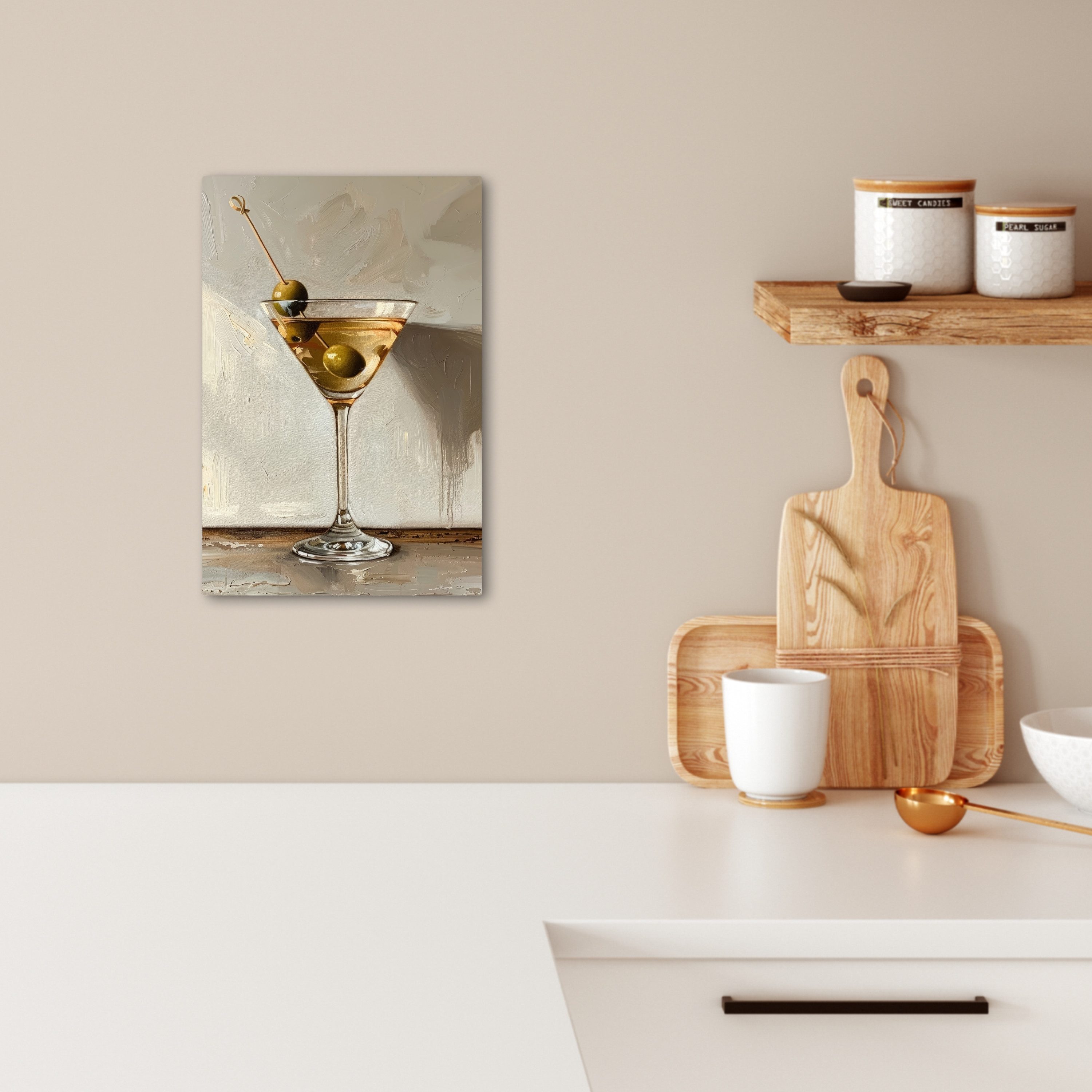 OneMillionCanvasses® Leinwandbild Martini - Cocktail - Beige - Abstrakt - B günstig online kaufen