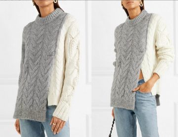 MONCLER Strickpullover MONCLER KNITWEAR Two-tone cable-knit Sweater Jumper Strick-Pulli Pullo