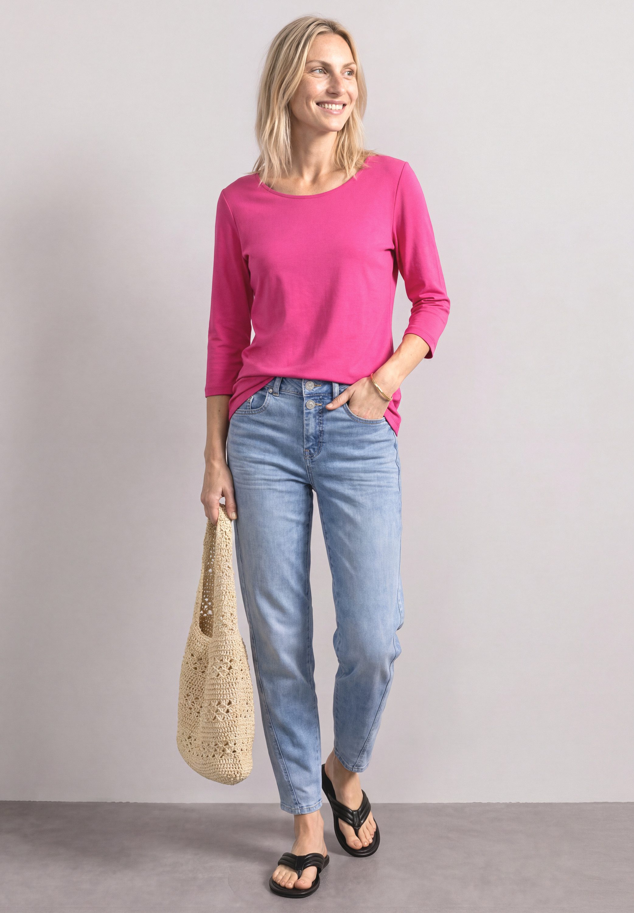 STREET ONE 3/4-Arm-Shirt mit U-Boot-Ausschnitt – Bild 3 von 5