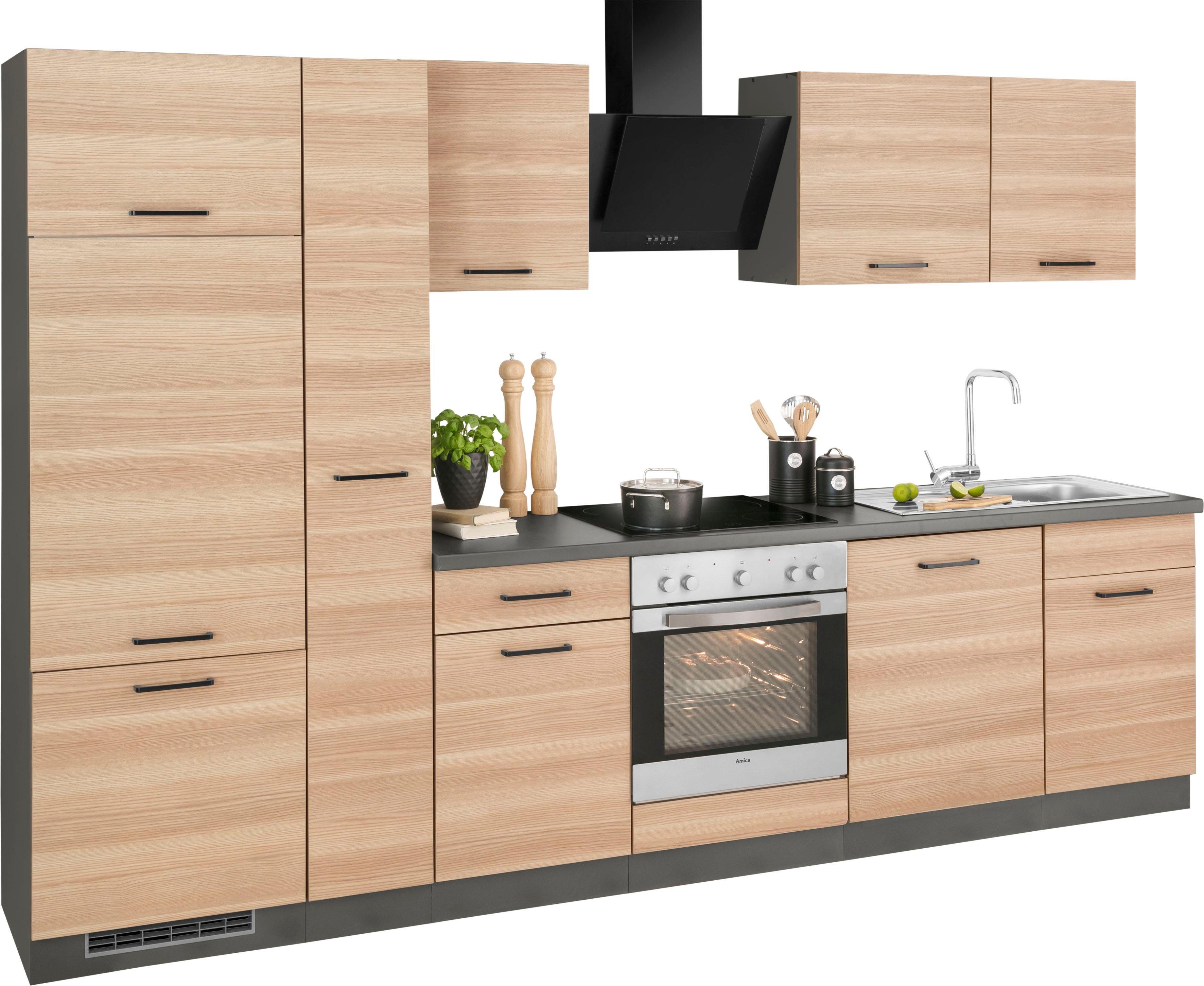 wiho Küchen Küchenzeile Esbo, ohne E-Geräte, Breite 310 cm
