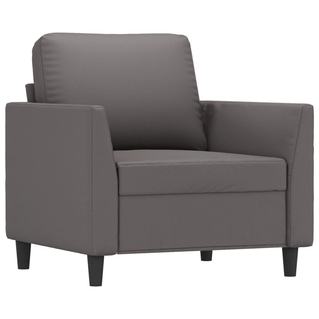 Grau Sessel mit vidaXL Sofa Hocker Kunstleder cm 60