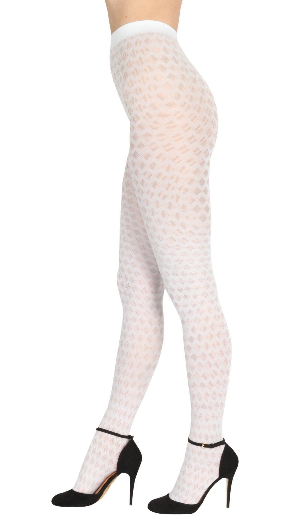 BANANALU Strumpfhose Netz Damen mit Karo Muster blickdichte karierte 60 DEN