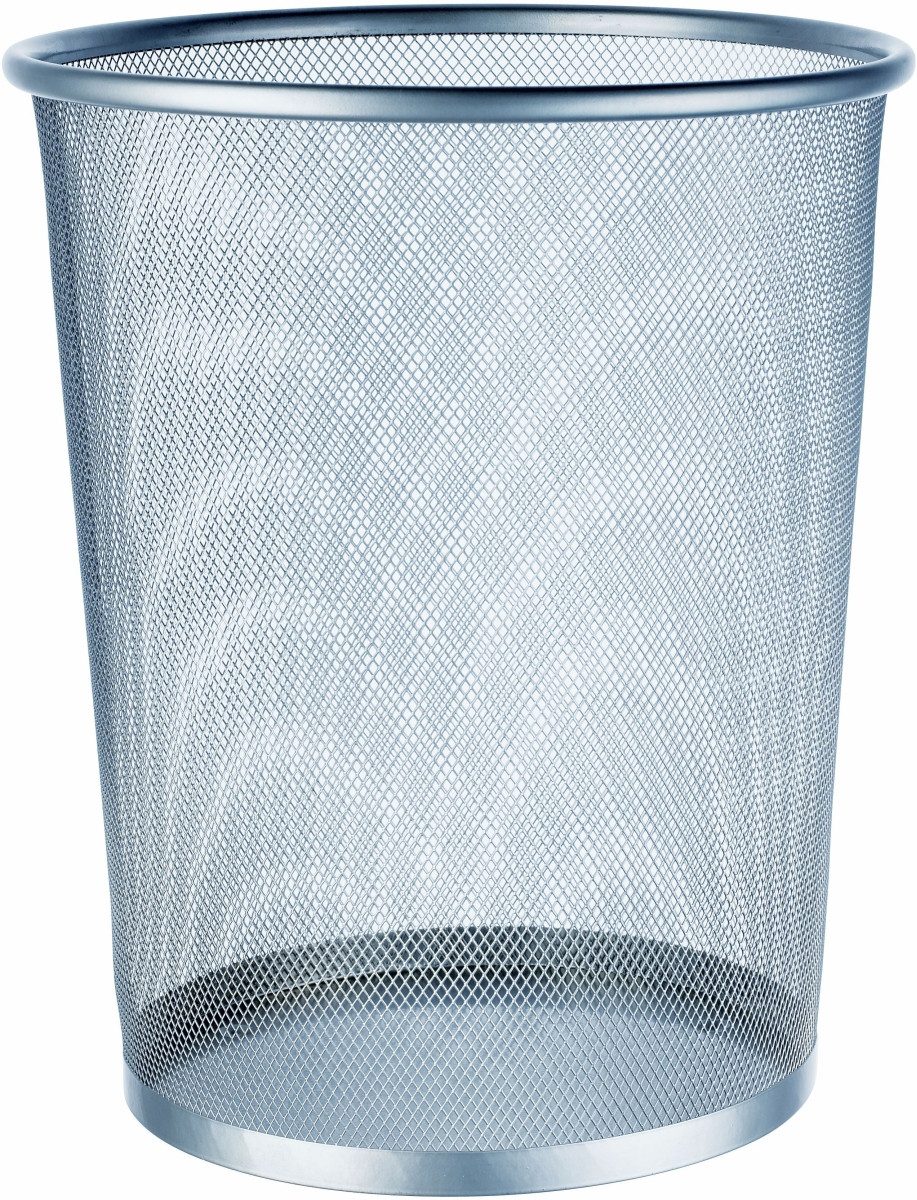 ALCO Papierkorb Papier-Abfallsammler lackiertes Metall gelocht silber