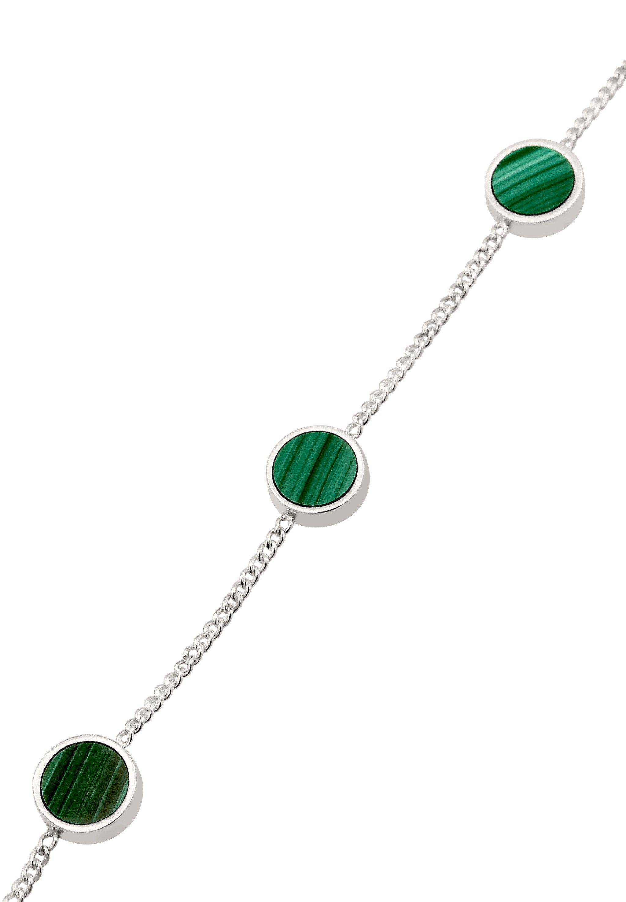 Kuzzoi Silberarmband Plättchen Malachit Grün 925 Sterling Silber