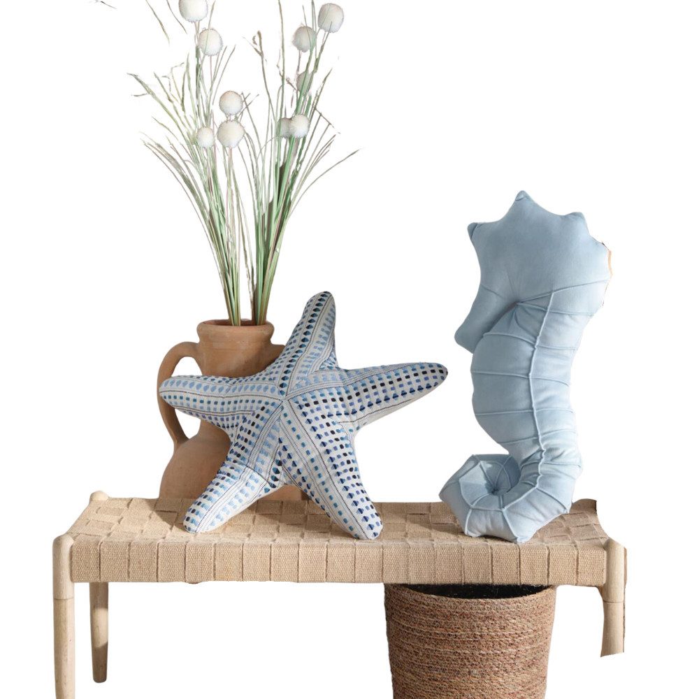 Home-trends24.de Dekokissen Seestern oder Seepferdchen Deko Kissen Couch Stuhl maritim