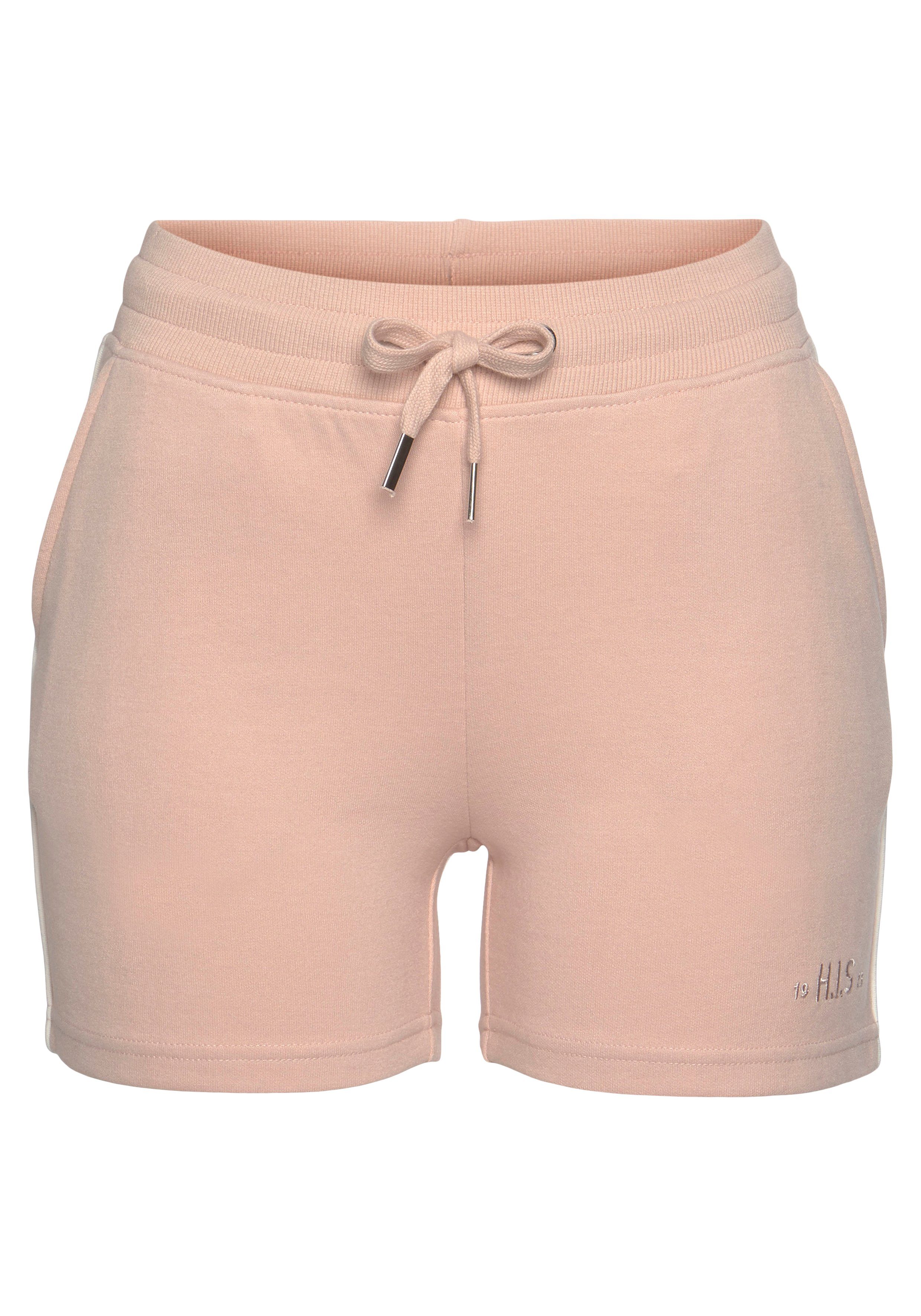 H.I.S Shorts mit seitlicher weißer Paspel salmon