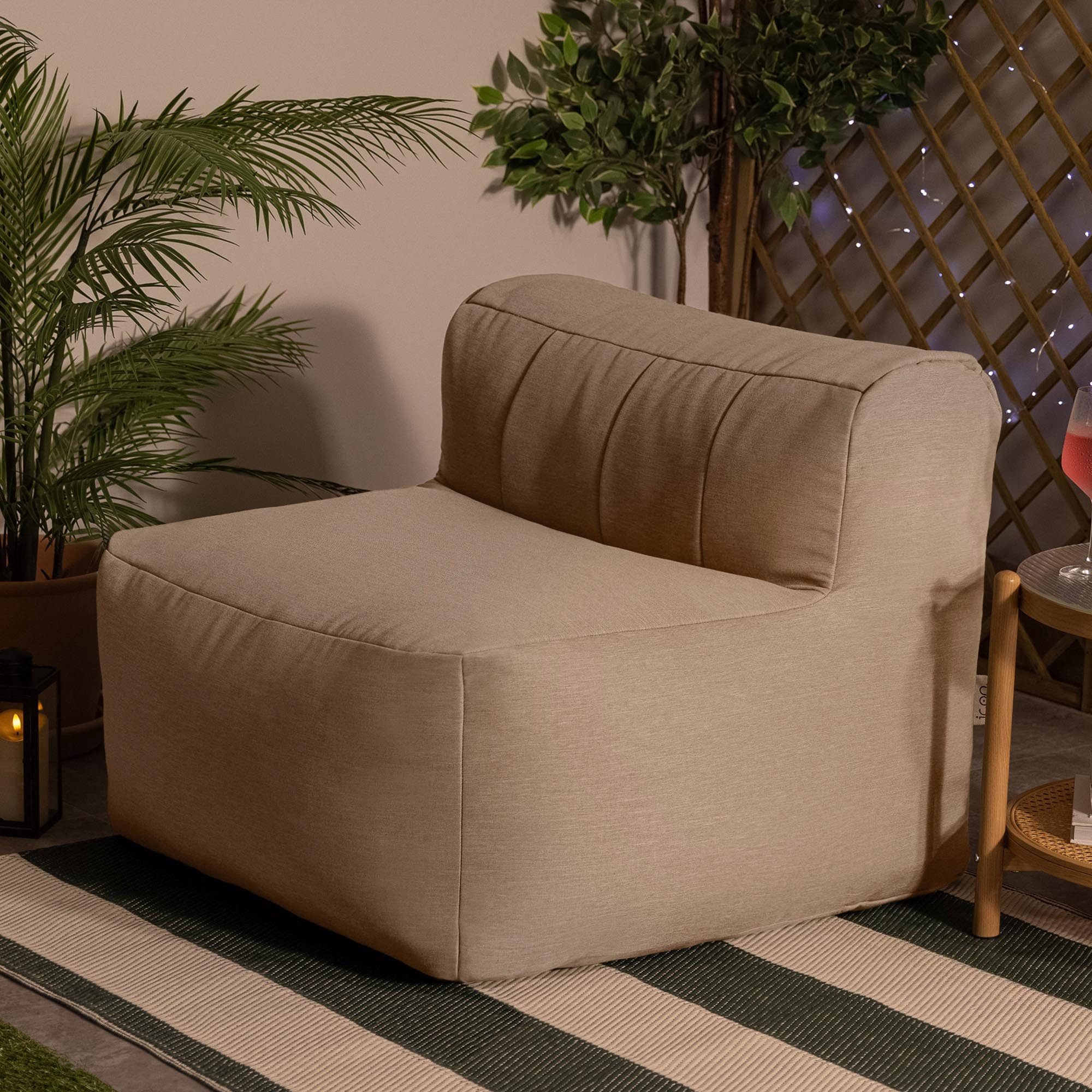icon Sitzsack Modulares Sessel aus Olefin „ZEN“, Schaumstoff Füllung, für Wohnzimmer, für den Außenbereich, wetterfest
