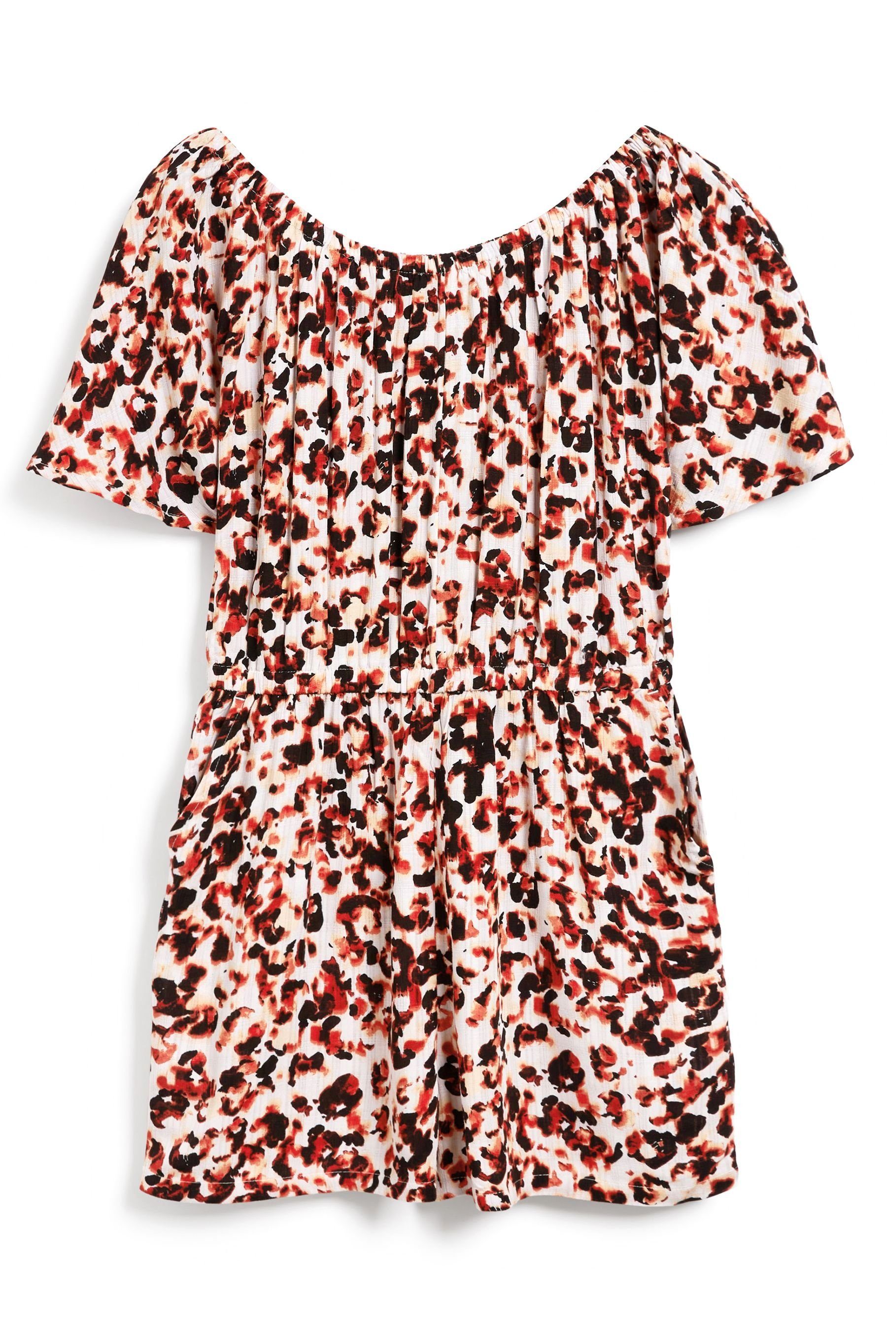 Next Playsuit Schulterfreier Overall (1-tlg) Brown Animal