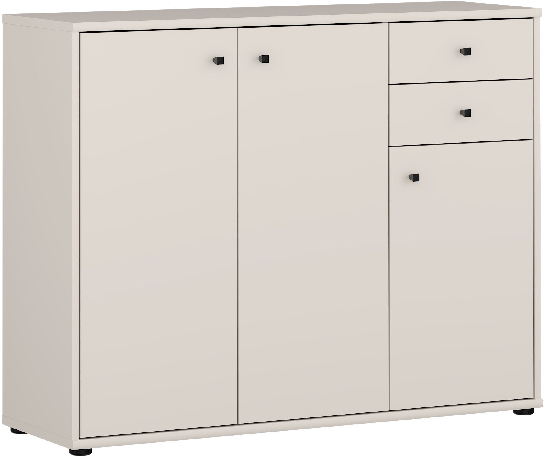 FORTE Kommode Tempra, Kommode, 3 Türen, 2 Schubkästen, viel Stauraum, B/H/T 108,8/85,5/34,8 cm