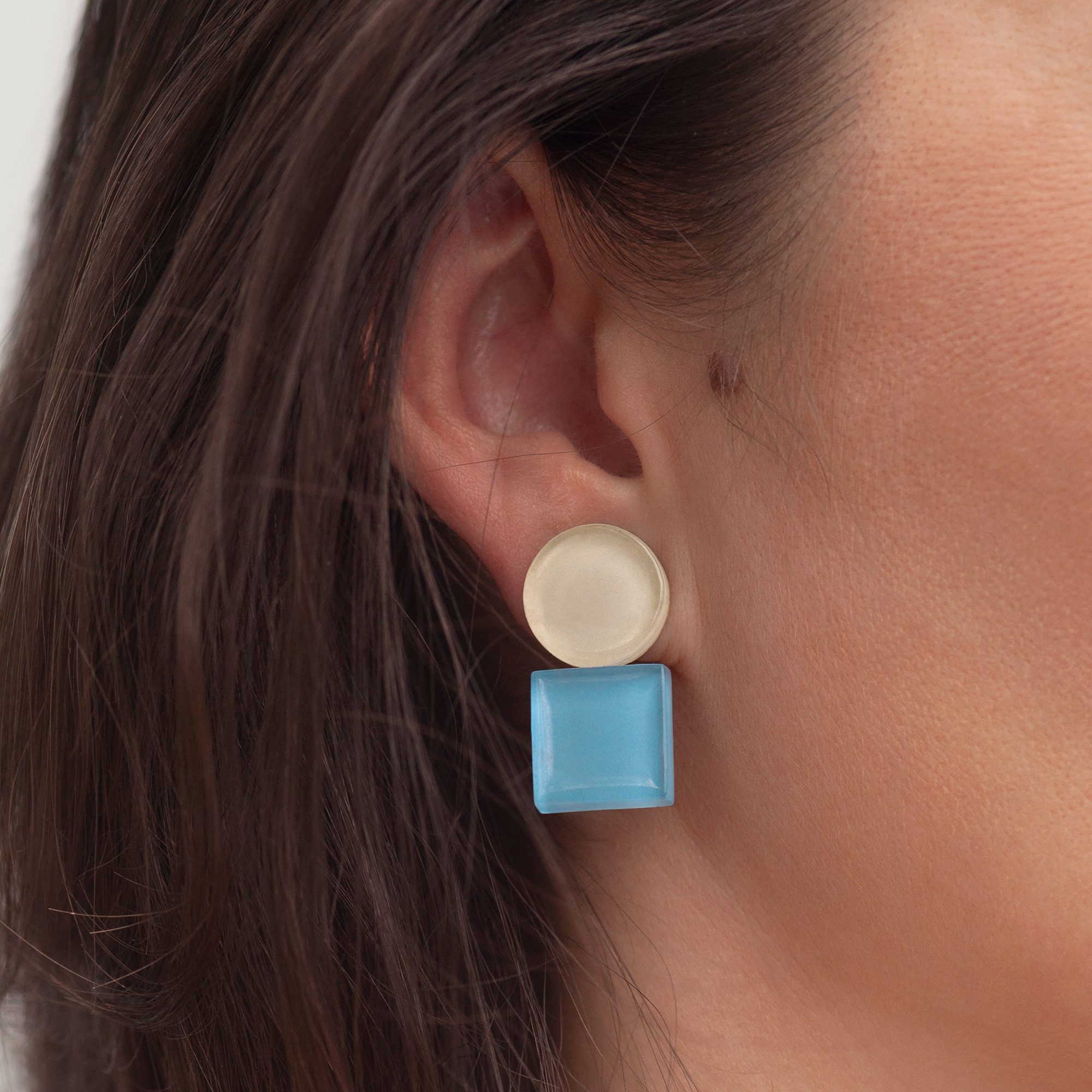 ALEXASCHA Paar Ohrclips Geometrische Clip Ohrringe im Bauhaus Design • Statement Ohrclips