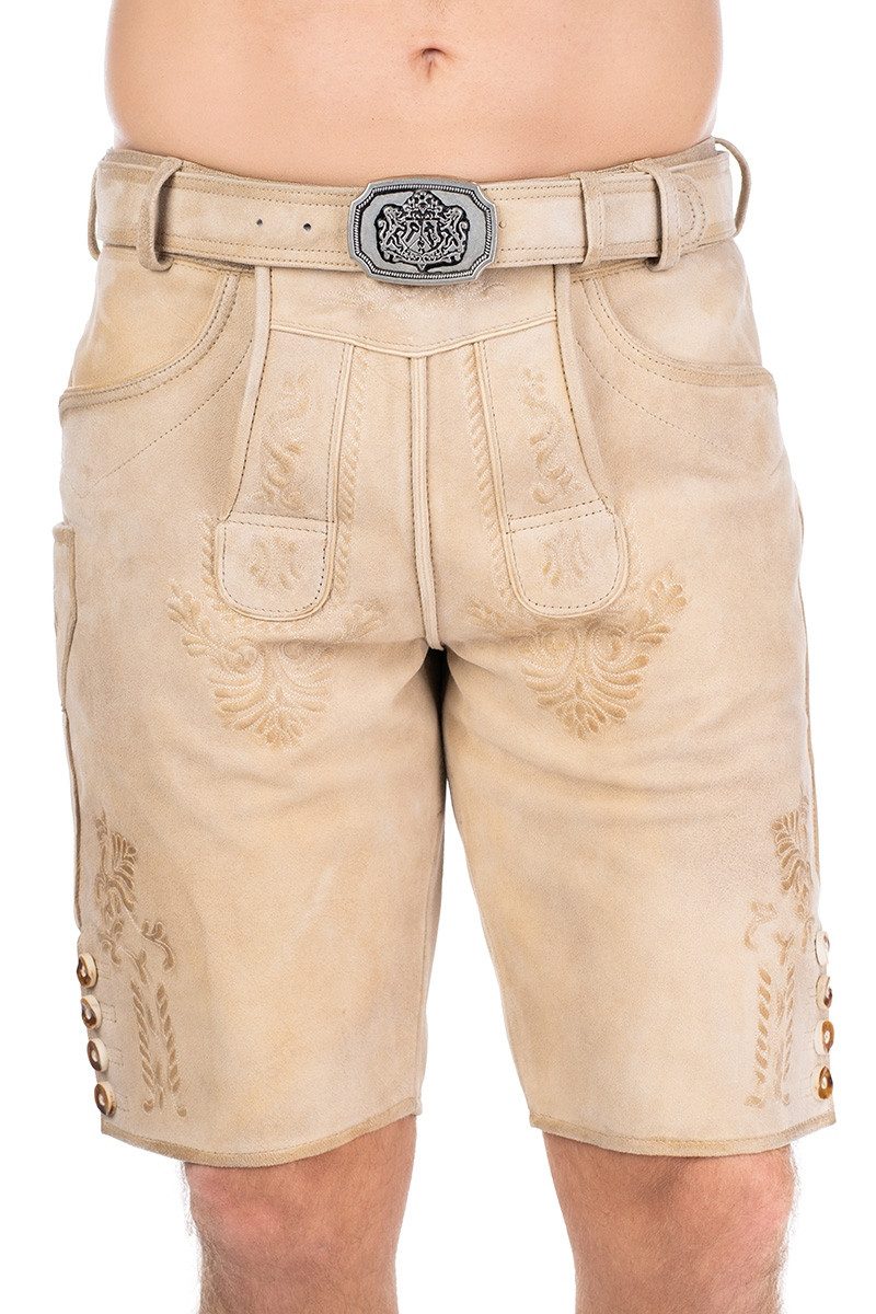 Hammerschmid Trachtenlederhose Lederhose Herren kurz - PARSDORF - beige braun