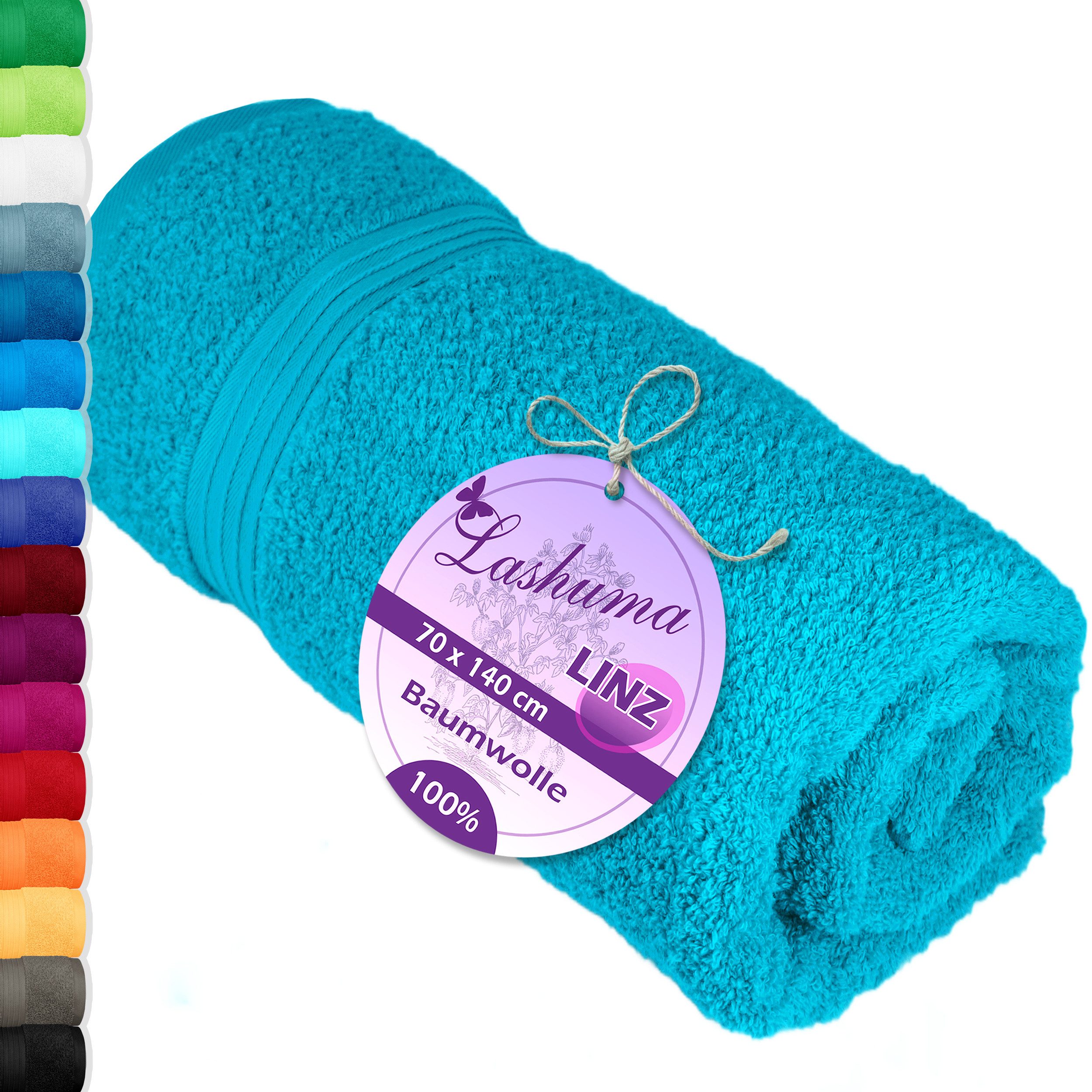 Lashuma Duschtuch - Badetuch Linz, Frottee (1-St), Blaues Handtuch Dusche 7 günstig online kaufen