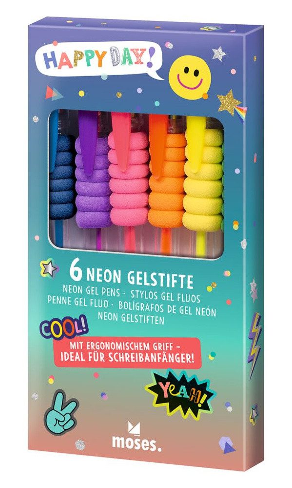 Moses. Verlag Gelschreiber Happy Day Neon Gelstifte 6er Set