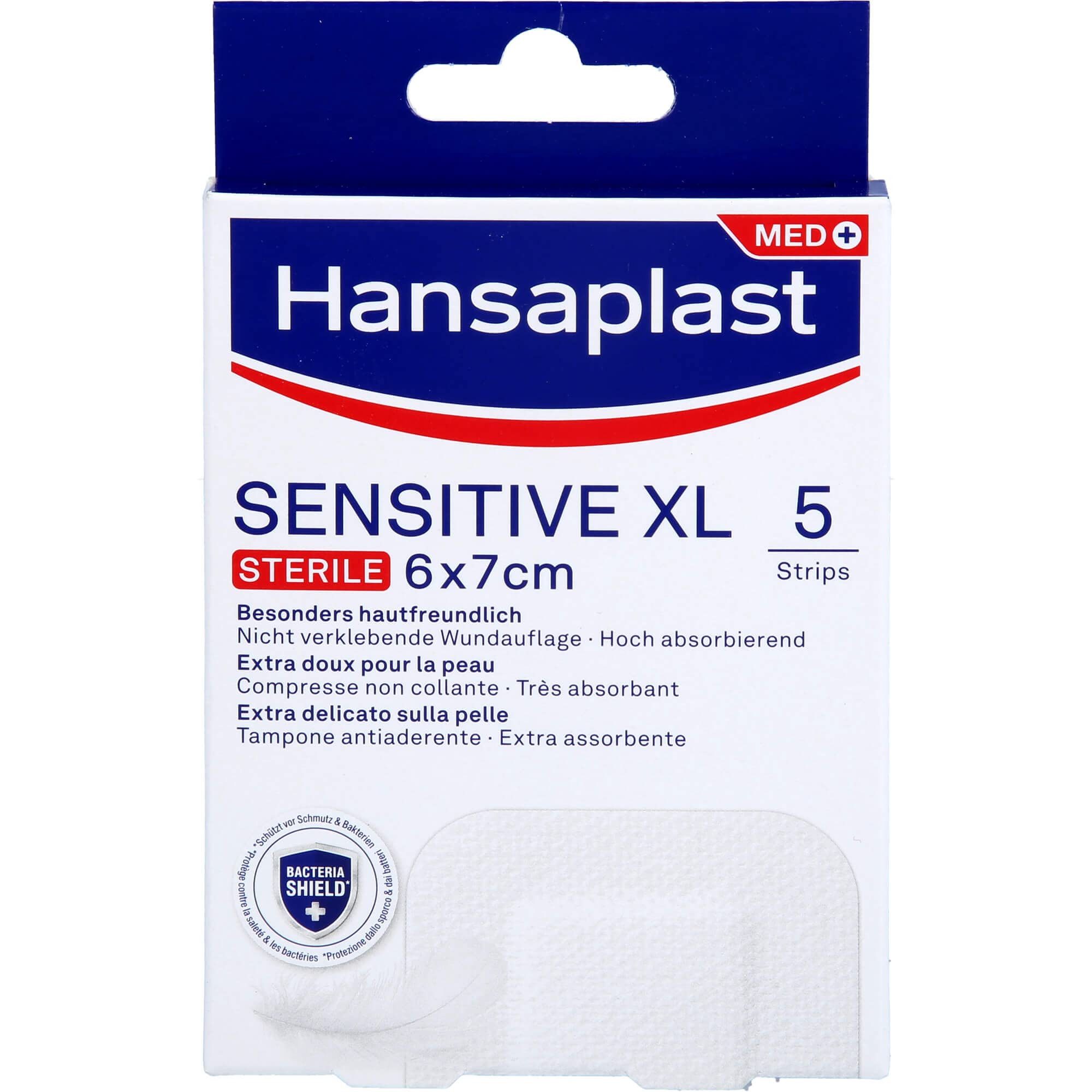 Wundpflaster Hansaplast Sensitive XL Steril 6 cm x 7 cm, 5 Stück, Packung