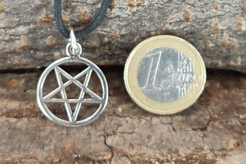 Kiss of Leather Kettenanhänger Si.52 Pentagramm Magie Luzifer Satan Teufel Drudenfuß, 925 Silber (Sterlingsilber)