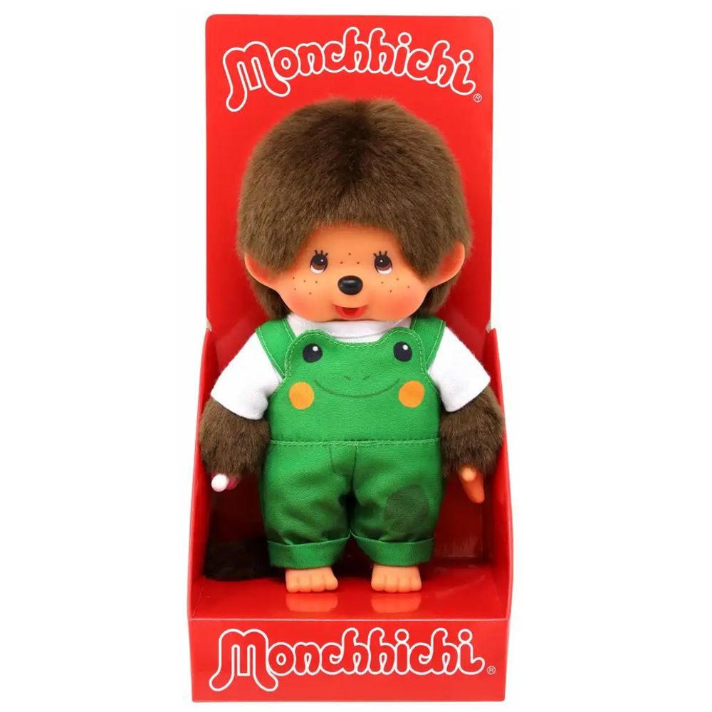 Monchhichi Plüschfigur Junge mit Frosch Latzhose 20 cm Monchhichi Puppe Fashion