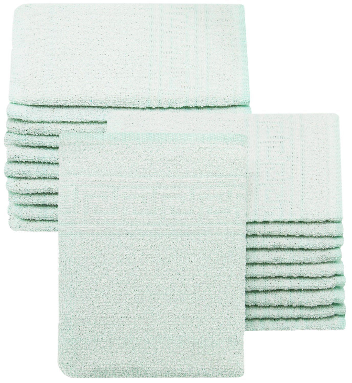 ZOLLNER Waschlappen (20-tlg), 16 x 22 cm, 80% Baumwolle, 20% Polyester grün
