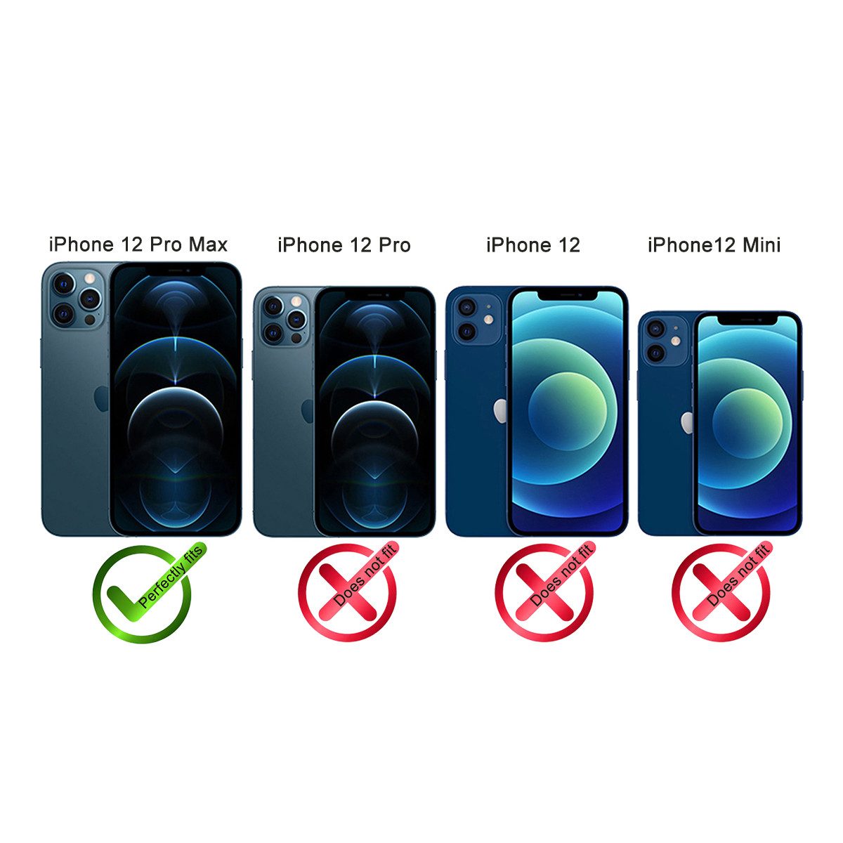 Burkley Flip Case Flip Case für iPhone 12 Pro Max Handyhülle Klapphülle, Flip Case Lederhülle mit Kartenfach und Magnetverschluss