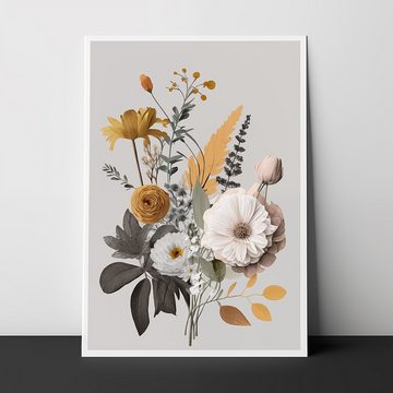 Olotos Kunstdruck Premium Poster Set Wanddeko Wandbilder Bilder Deko Blumen 4 x DIN A4, OHNE Bilderrahmen ideale für Wohnzimmer Schlafzimmer Kinderzimmer