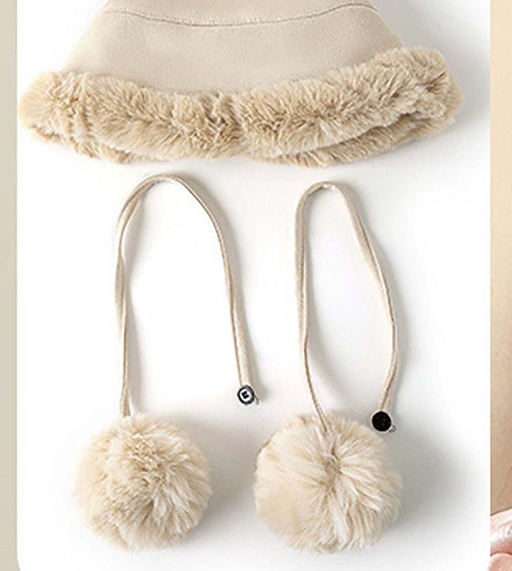 Mütze winddichte Kalte für Winter Damen warme Outdoor-Mütze Strickmütze (1-St) L.Ru UG Gehörschutz