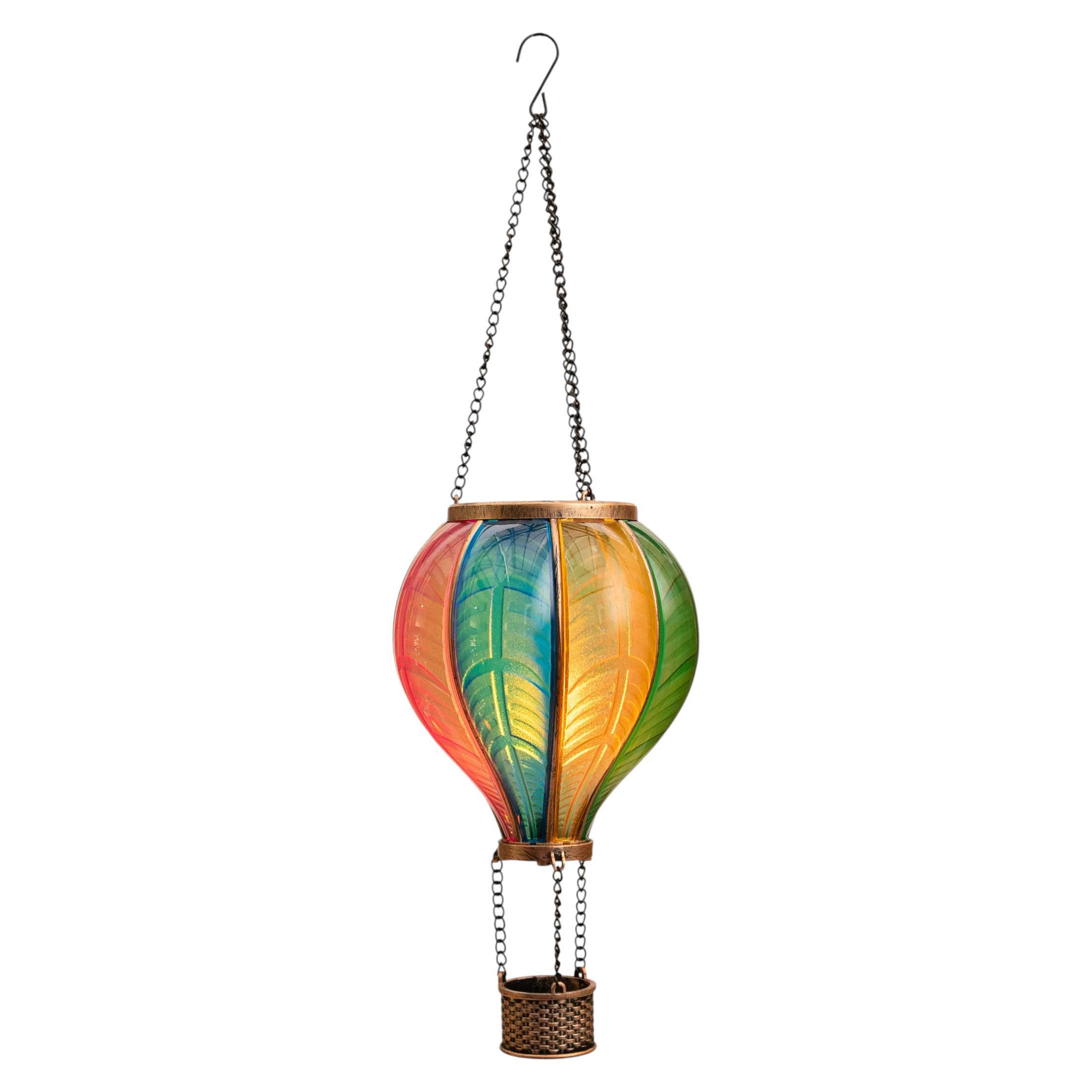 Coen Bakker LED Solarleuchte Hot Air Balloon, LED, amberfarben, Hängeleuchte XXL Heißluftballon bunt 40 LED 29x50cm
