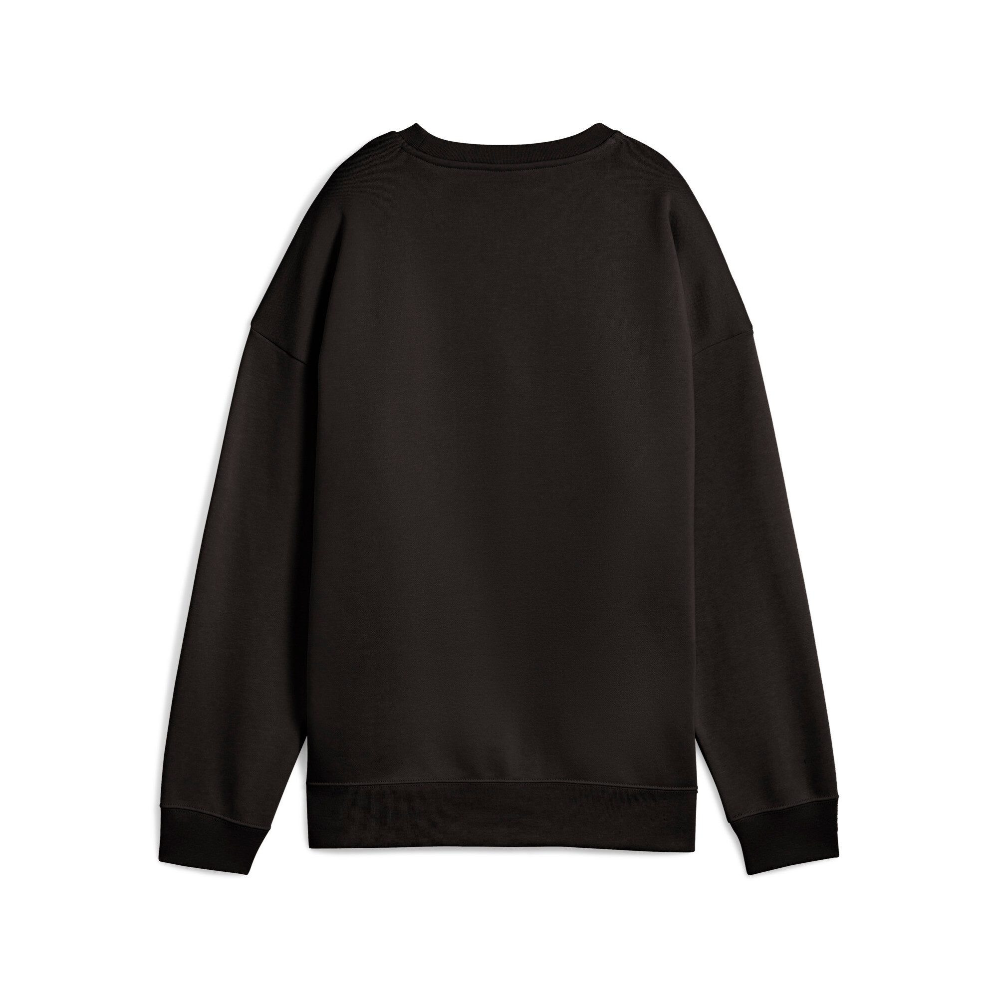 PUMA Langarmshirt ESS OVERSIZED CREW FL Oversize-Passform, Rundhalsausschnitt, gerippte Bündchen und Saum