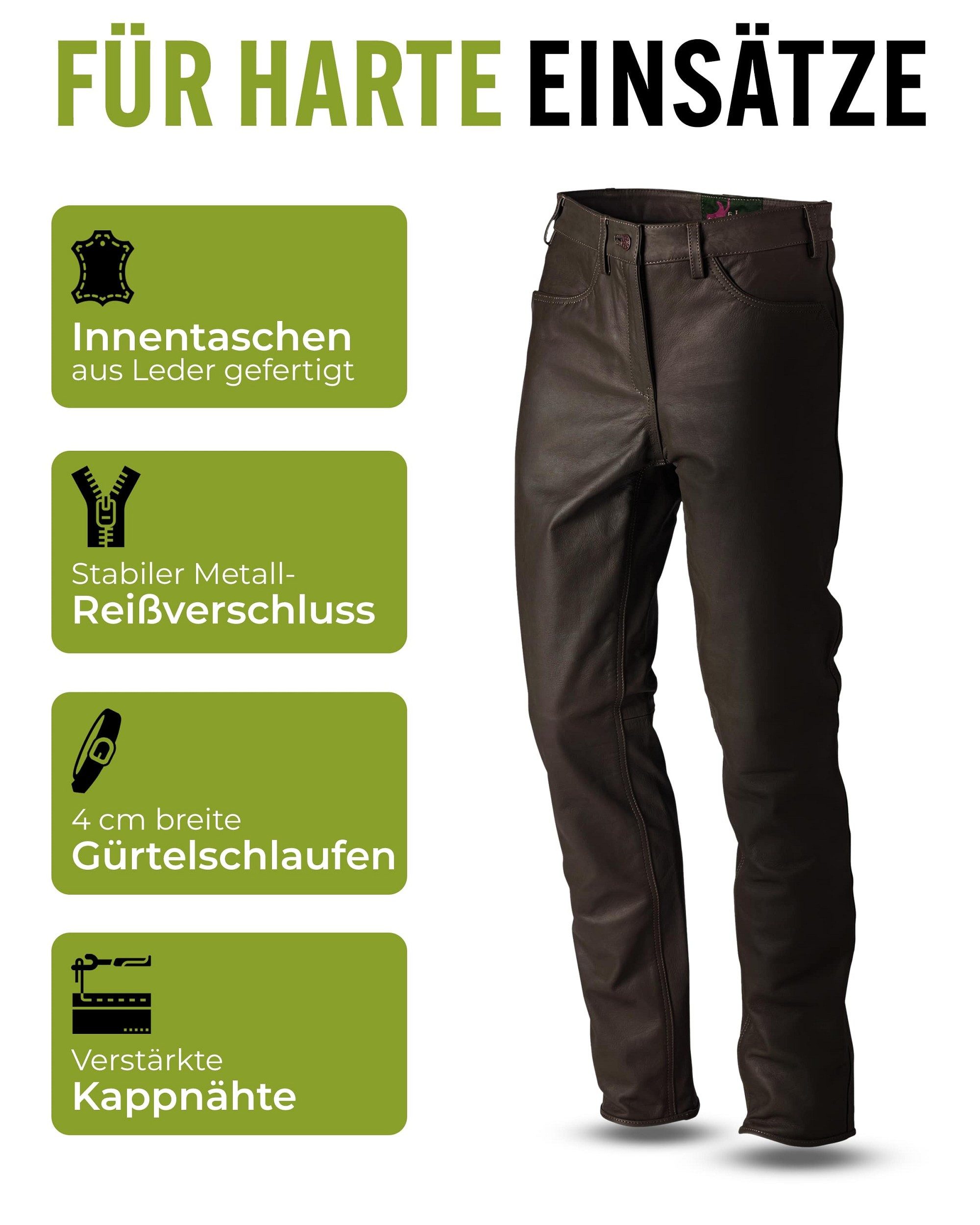 La Chasse® Lederhose Jagd Lederhose aus Büffelleder Damen strapazierfähig B günstig online kaufen