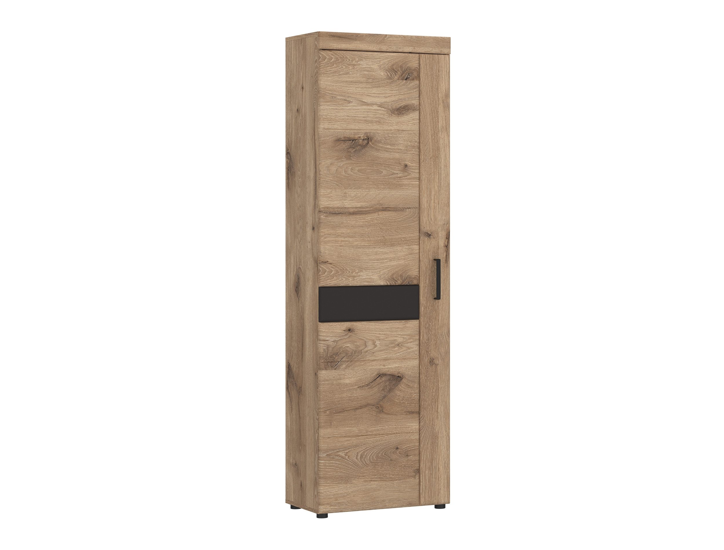 freiraum Garderobenschrank GRANO 4 Böden, 1 Stange, Viking Eiche Dekor / Kosmos Grau - 58x195x38 (BxHxT