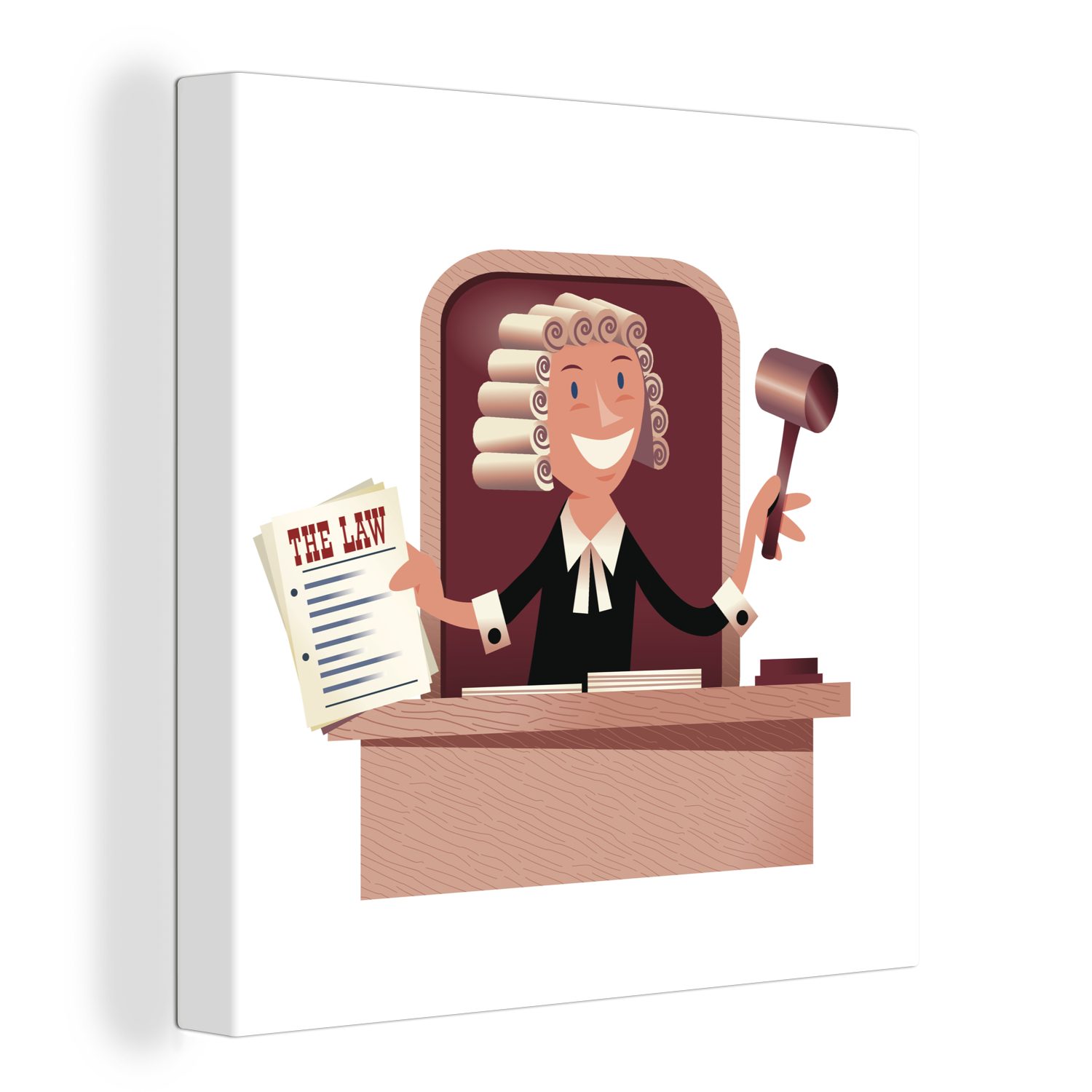 OneMillionCanvasses® Leinwandbild Eine Illustration eines Richters auf seinem Platz, (1 St), Leinwand Bilder für Wohnzimmer Schlafzimmer