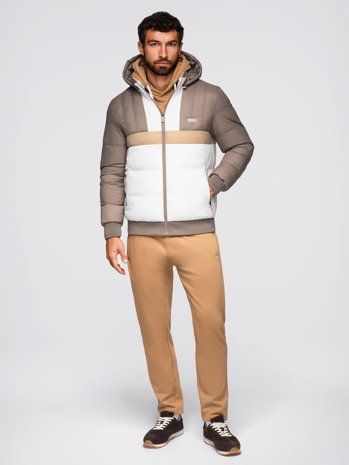 OMBRE Winterjacke Farbenfrohe sportliche Herrenjacke im Retro-Stil