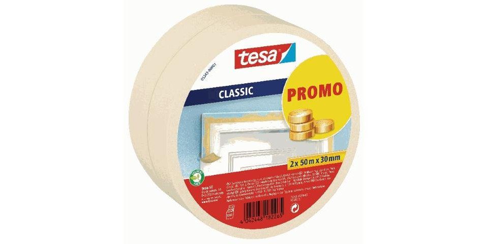tesa Turm Classic tesa 2 x Promo Kreppband (50m x Malerband 2er