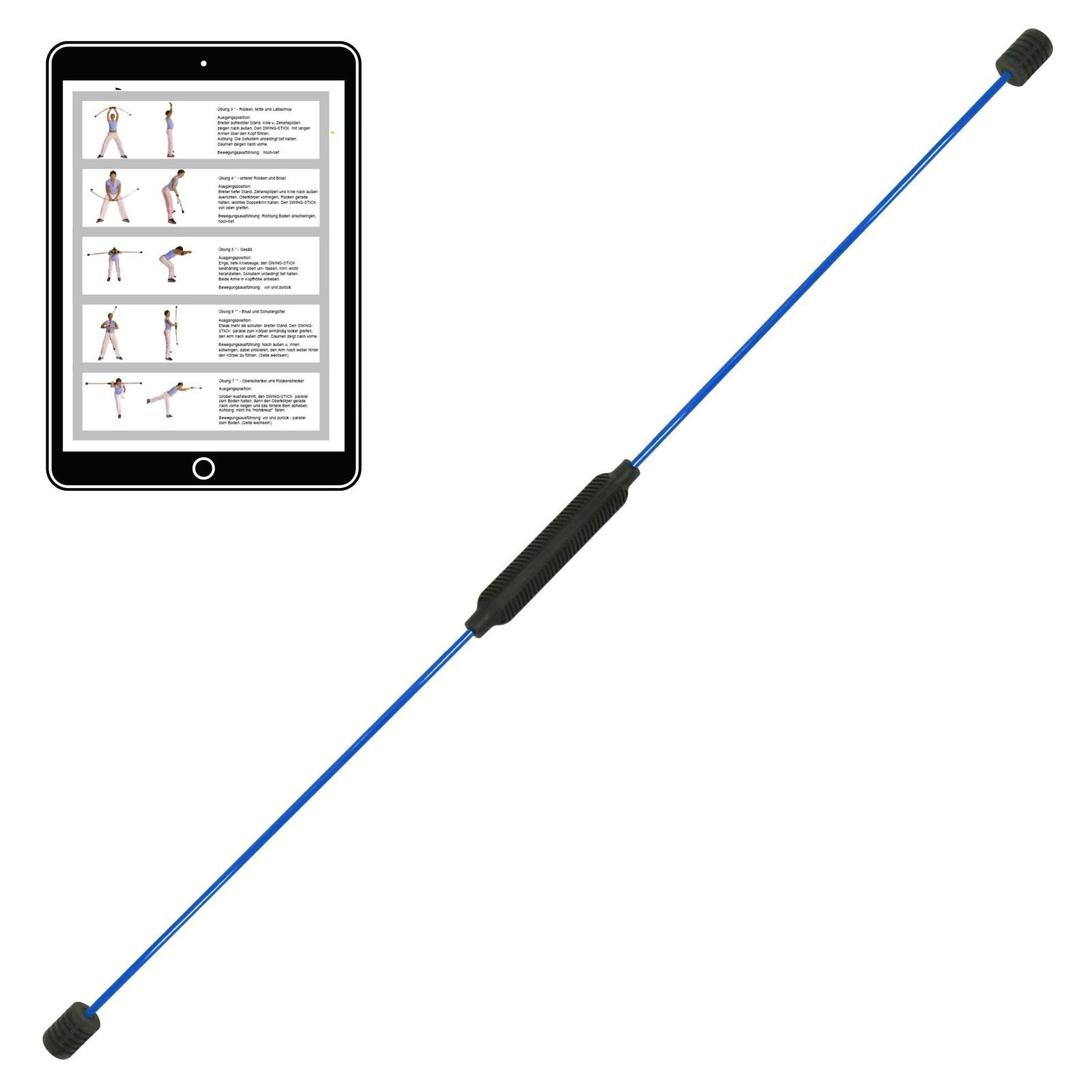 Best Sporting Swingstick Best Sporting Schwingstab Fitness blau I Swingstick für Ganzkörpertraining I Gymnastikstab mit Anleitung für 16 Übungen