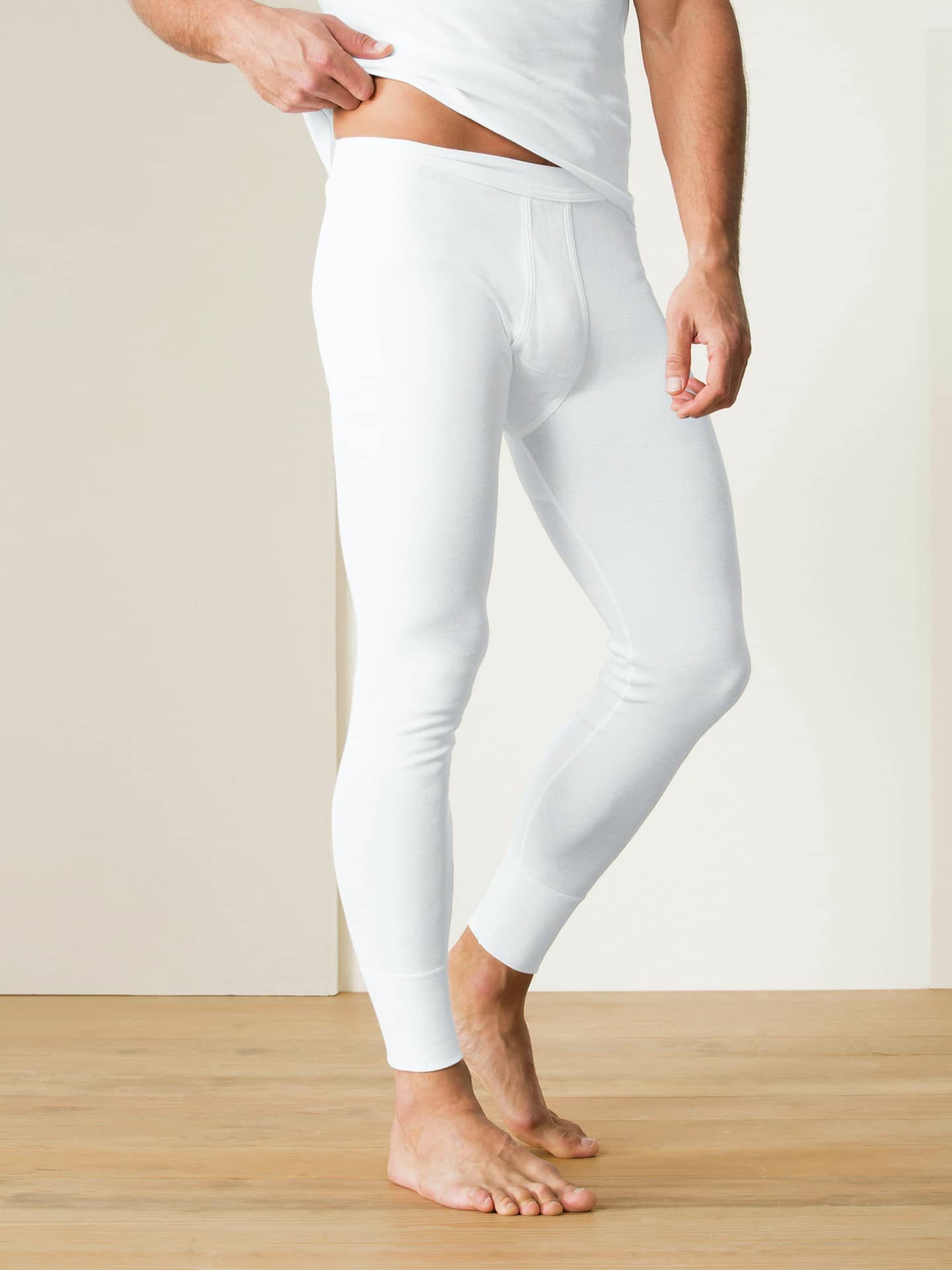 Walbusch Thermohose Herren Thermohose lang Doppelpack innen leicht angeraut 2er-Pack Thermounterhose, reine Baumwolle, Softbund, flache Nähte