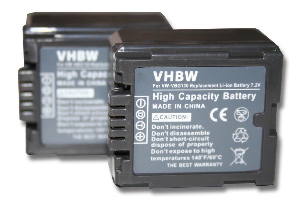vhbw passend für Panasonic HDC-SD20, HDC-SD100, HDC-SD200, HDC-SD300, Kamera-Akku 1000 mAh