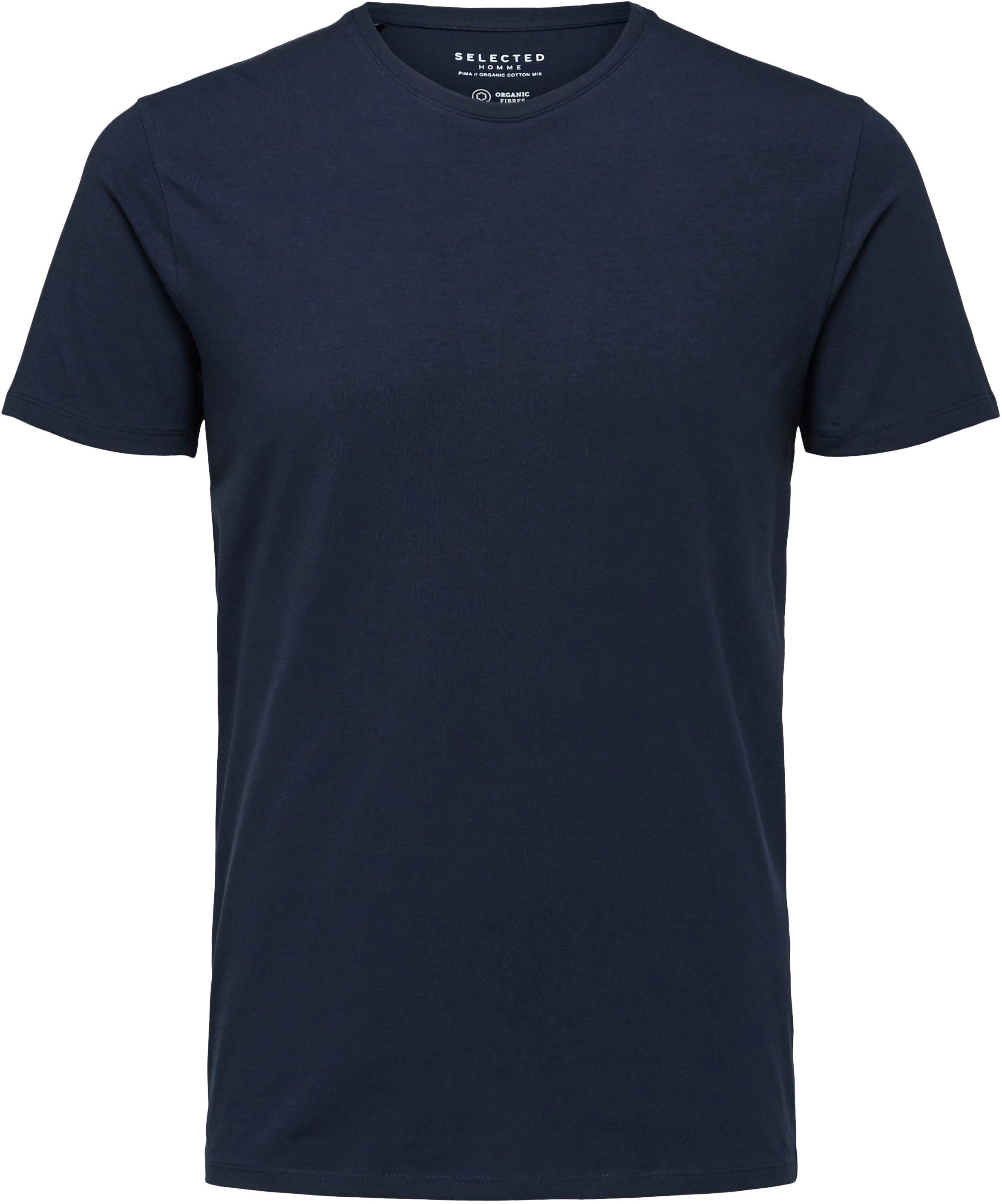 SELECTED HOMME Rundhalsshirt navy Basic T-Shirt blazer