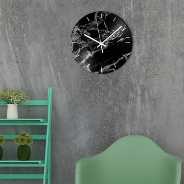 Novzep Wanduhr Uhr mit Marmormuster, 30 cm Durchmesser, (geeignet für Wohnzimmer, Schlafzimmer und Büro)