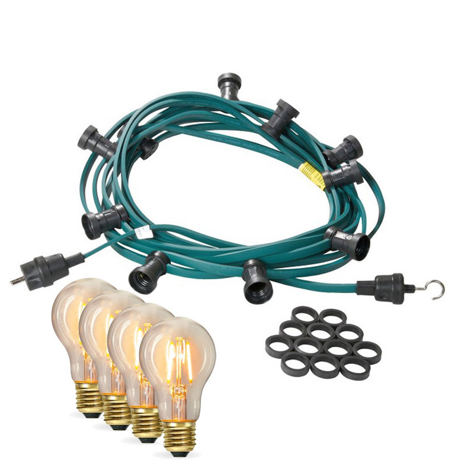 SPICELITE LED-Lichterkette Illu- Party Garten Außenlichterkette 10m 20xLED Filament Glühbirne, 20-flammig