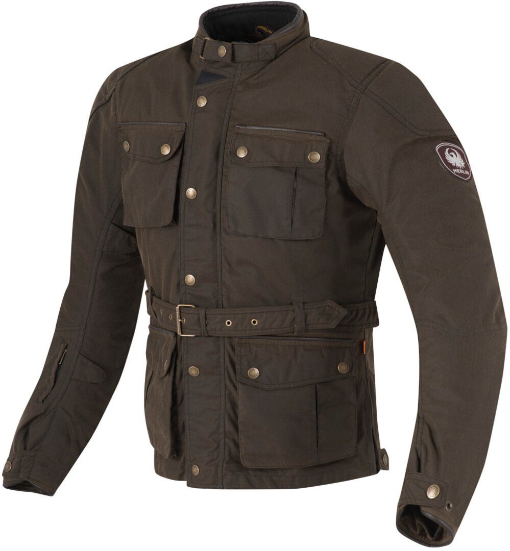 Merlin Motorradjacke Kurkbury Motorrad Wachsjacke herausnehmbares Innenfutter,wasserdicht