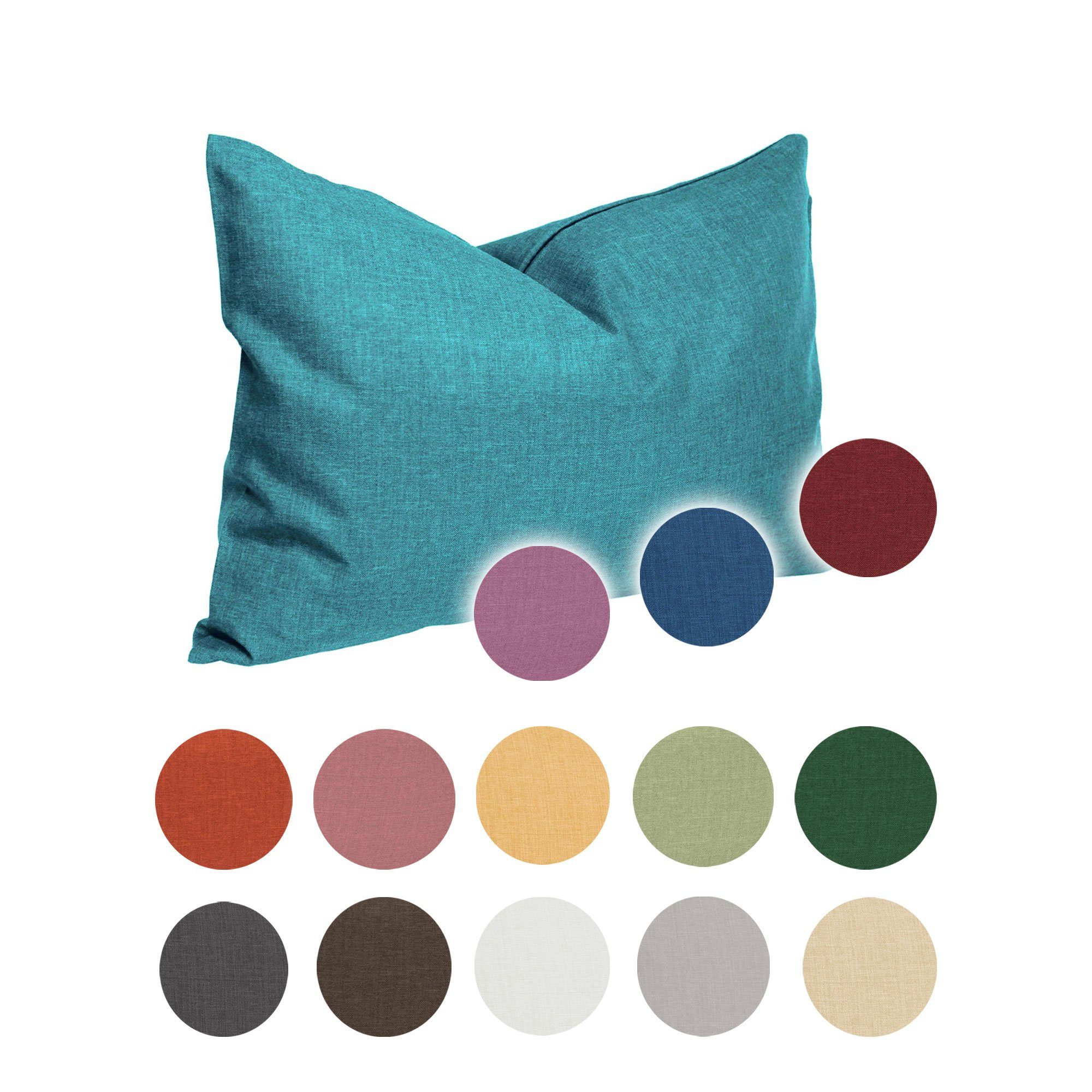 Haus und Deko Kissenbezug Kissenbezug 2er Set Struktur Leinenoptik Kissenhülle Deko Kissen Doppe, (2 Stück)