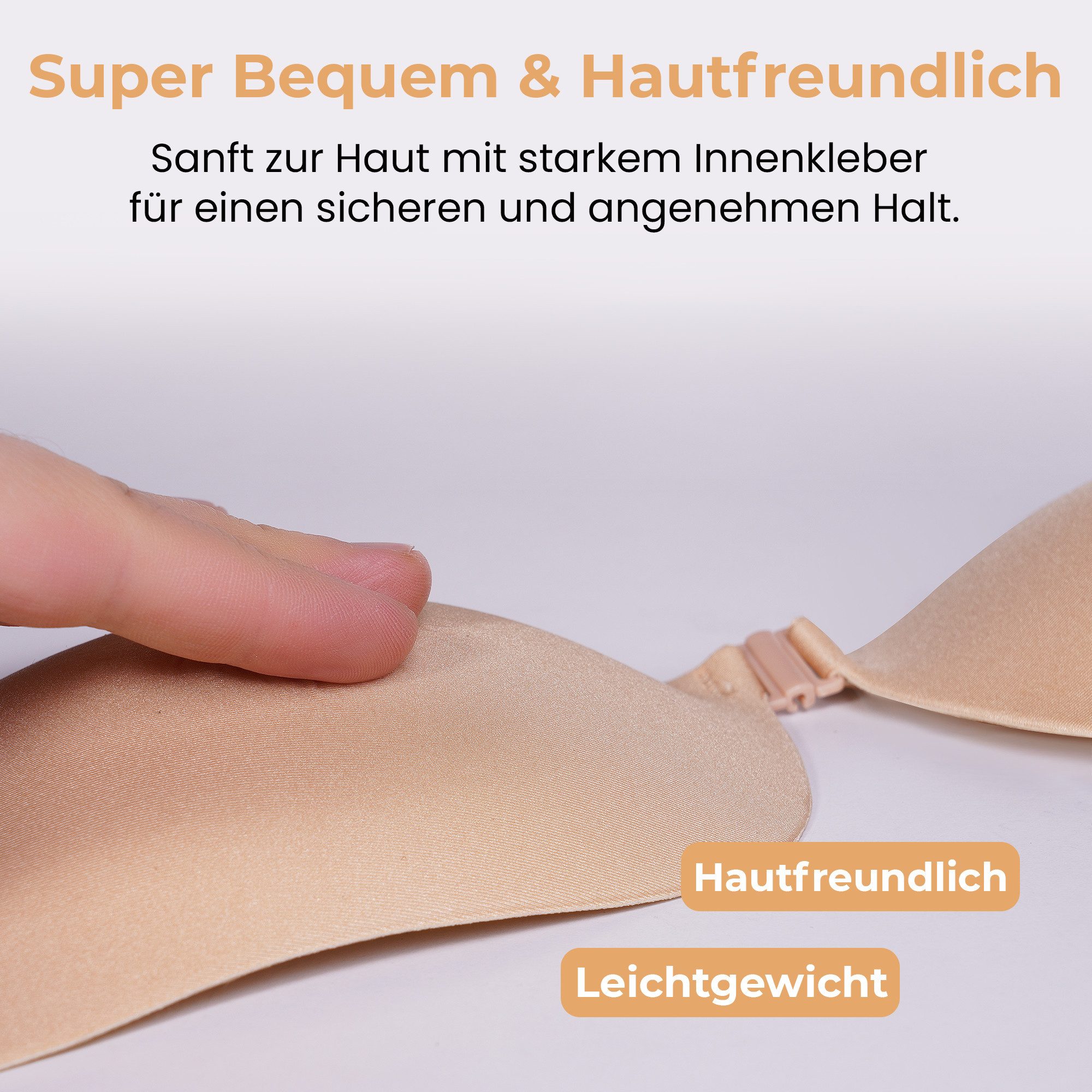 Dilara Push-up-BH trägerlos & selbsthaftend - Unsichtbarer BH für rückenfreie Outfits Atmungsaktiv & wiederverwendbar, dabei sicher & sanft zur Haut – Bild 2 von 5