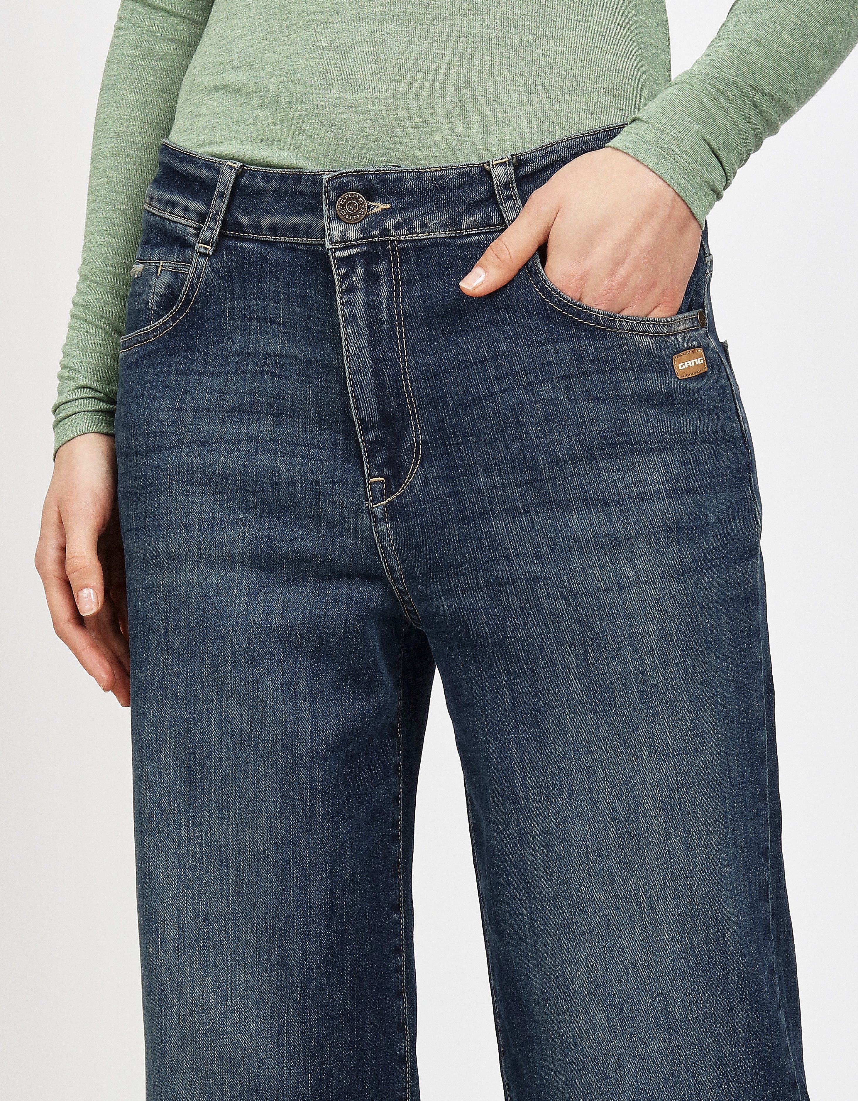 GANG Weite Jeans 94CAROL in verkürzter Cropped Form