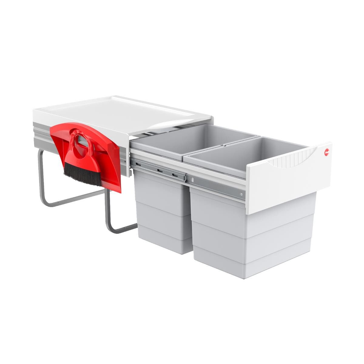 Hailo Einbaumülleimer Hailo Abfallsammler 3641221 TR Swing Raumspar-Tandem-H 2x 20 Liter