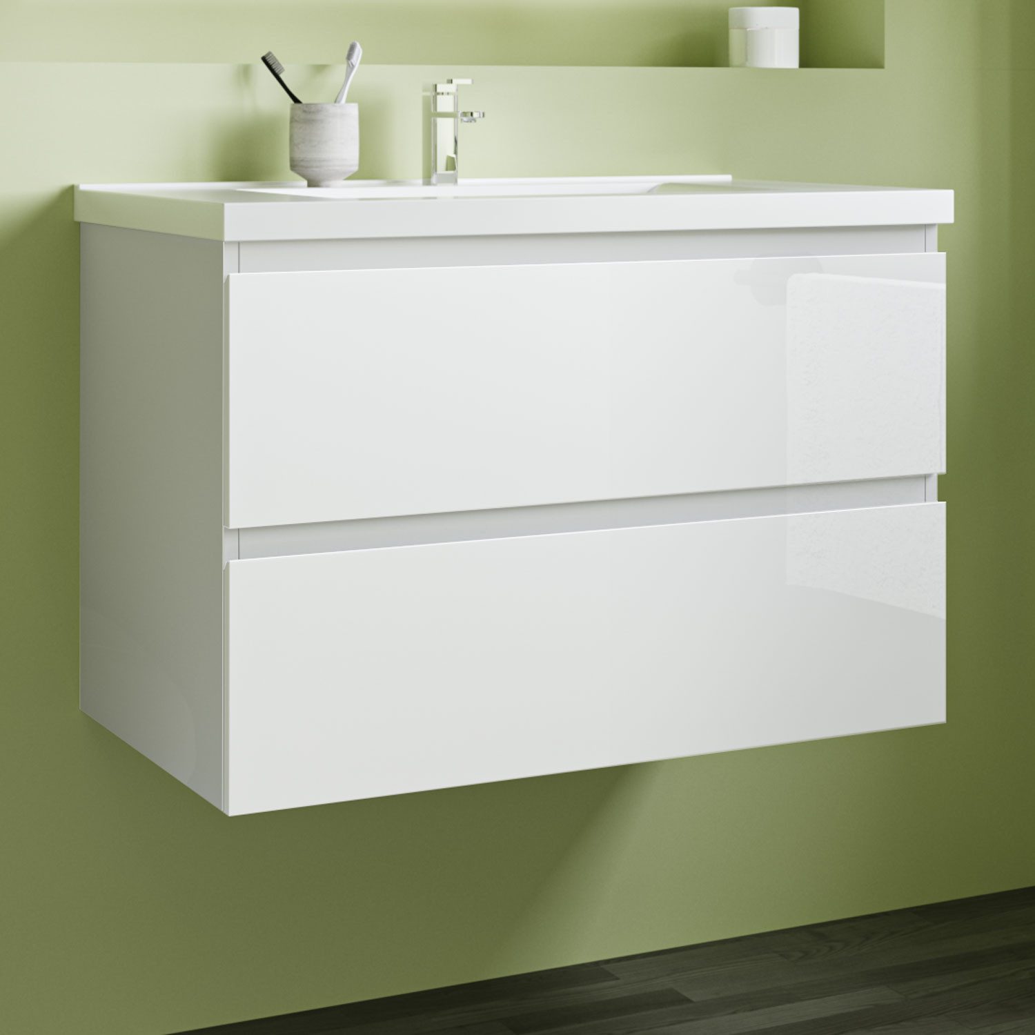 Aica Sanitär Waschtisch Badezimmerschrank Unterschrank Badmöbel günstig online kaufen