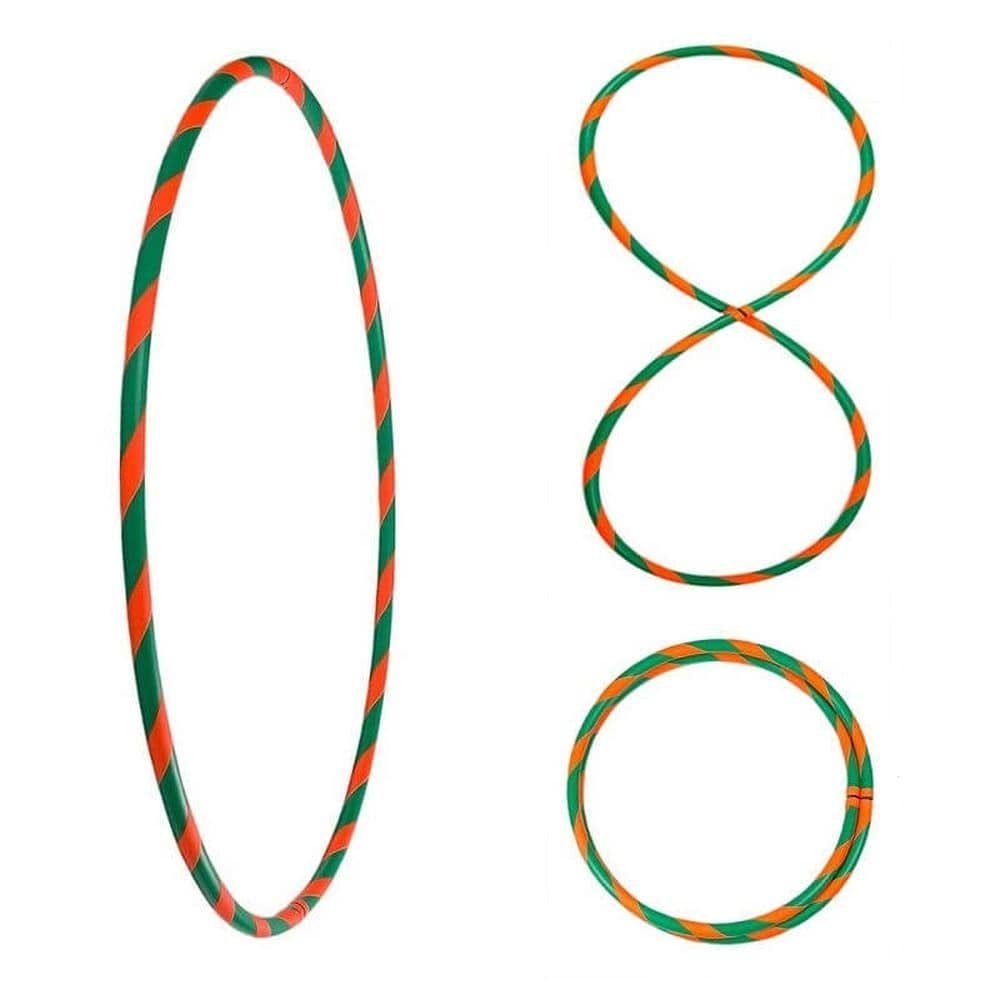 Hoopomania Hula-Hoop-Reifen Bunter Hula Hoop Reifen, faltbar, Ø90cm Grün-Orange