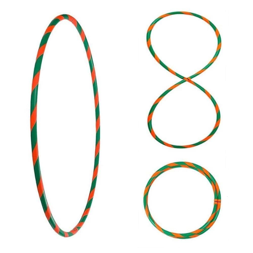 Hoopomania Hula-Hoop-Reifen Bunter Hula Hoop Reifen, faltbar, Ø90cm Grün-Orange Orange-Grün